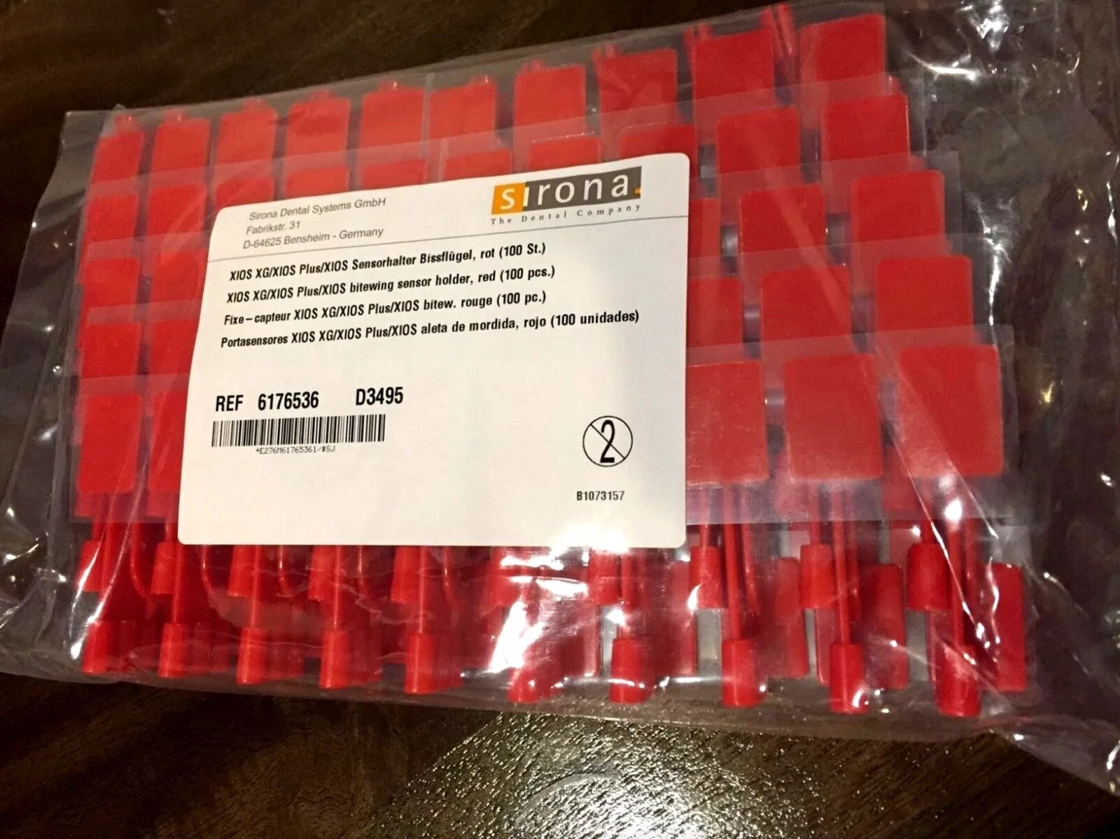 Sirona XIOS PLUS 100+ Intraoral Sensor Holder Tabs Bite Wing 61765366 RED