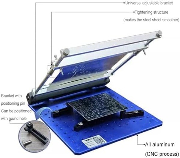 Manual Stencil Printer 170mm Desktop Solder Paste Printer for PCB Prototyping US