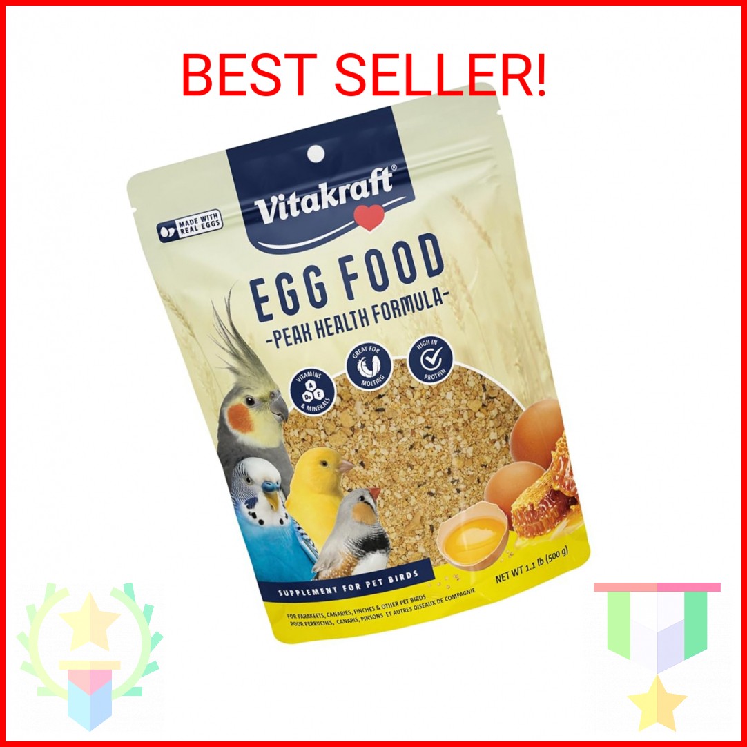 Vitakraft VitaSmart Egg Food for Birds - Daily Supplement for Parrots, Parakeets