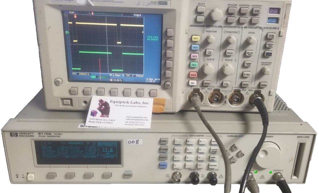 HP 8110A Pulse Pattern Generator 150 MHz Dual output Adjustable Rise/Fall TESTED
