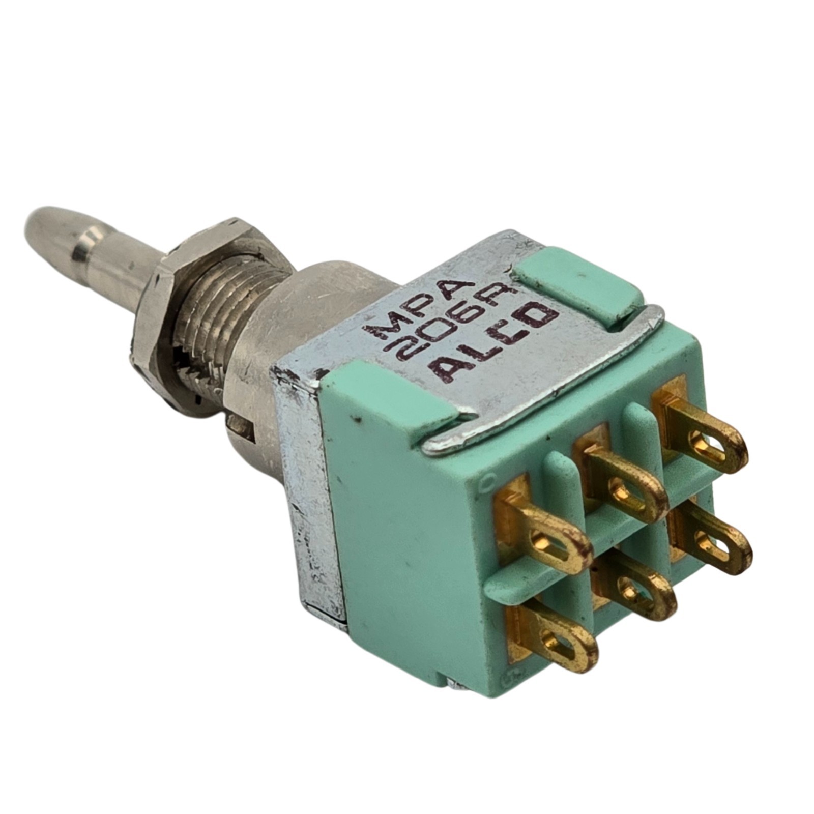 Alco MPA206R DPDT Momentary Pushbutton Switch 6A 125V Panel Mount