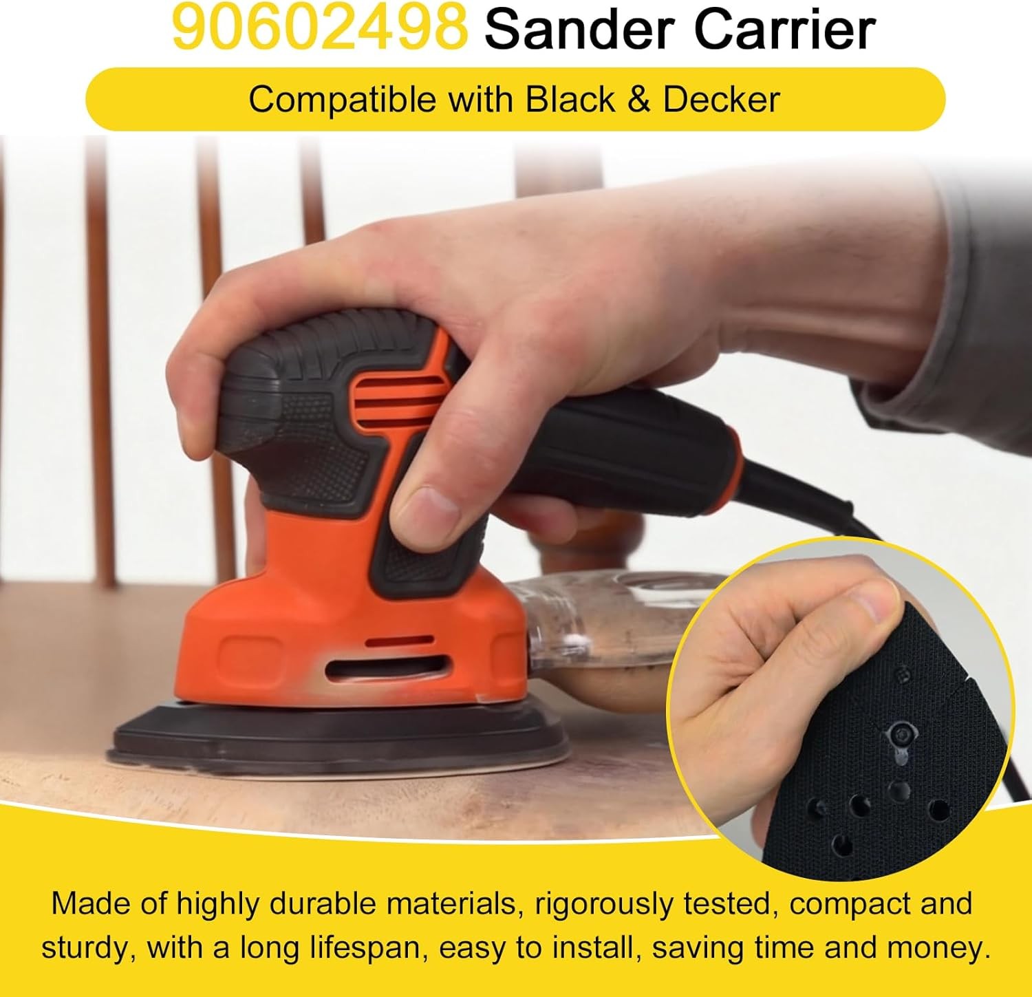 2 Pack Detail Sander Pad Carrier Replacement with Screws for Power Sanding Tools