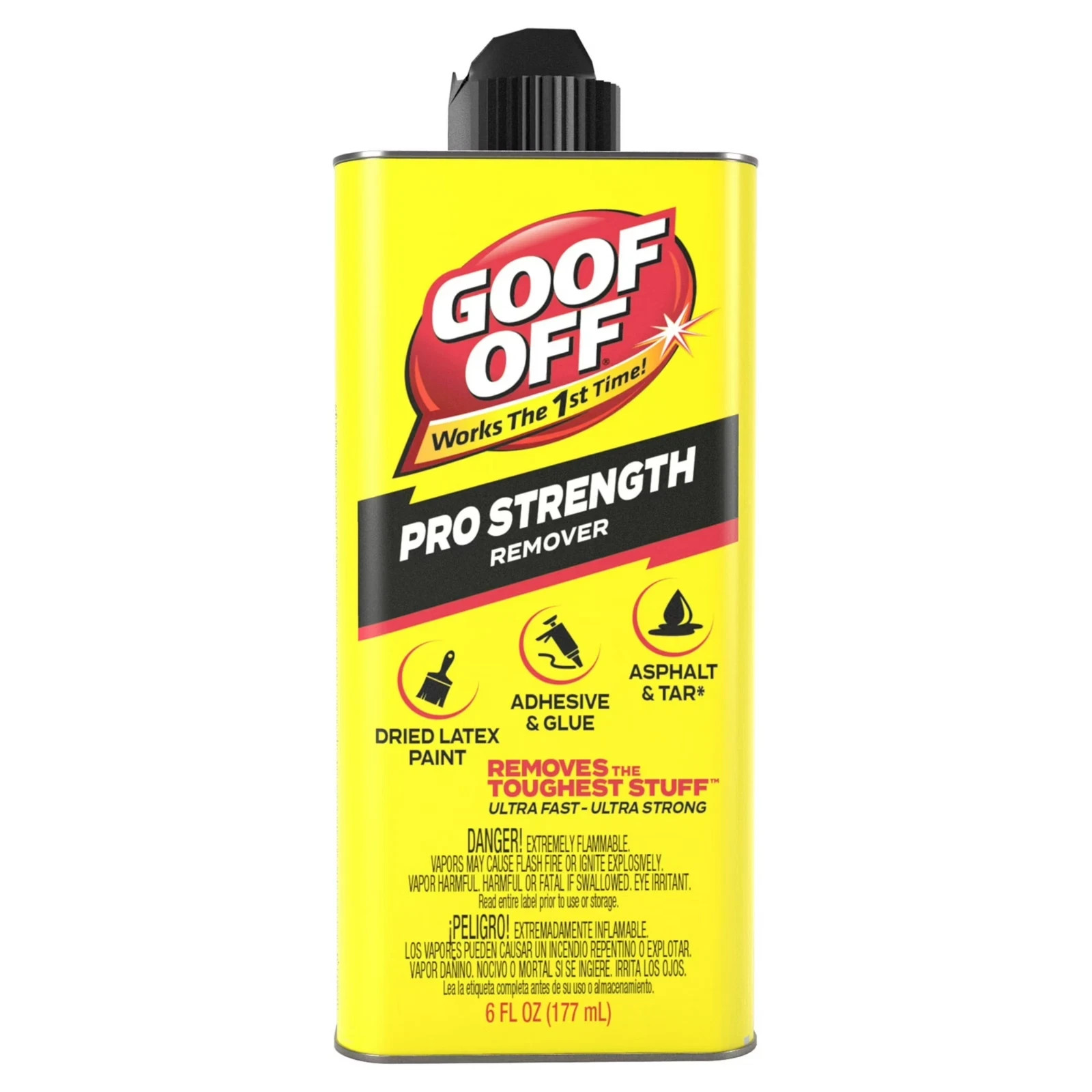 Goof Off Pro Strength Remover 6 fl oz Latex Paint Glue Tar Goo Adhesive Cleaner
