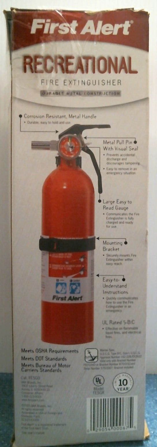 First Alert Recreational Fire Extinguisher (FE5G0) FS