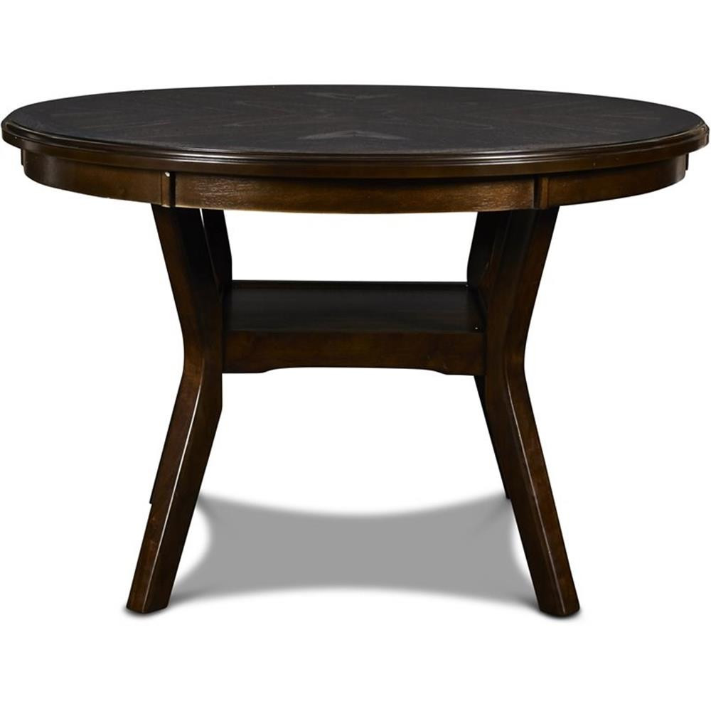 Pemberly Row Solid Wood 5-Piece Round Dining Set in Cherry Brown