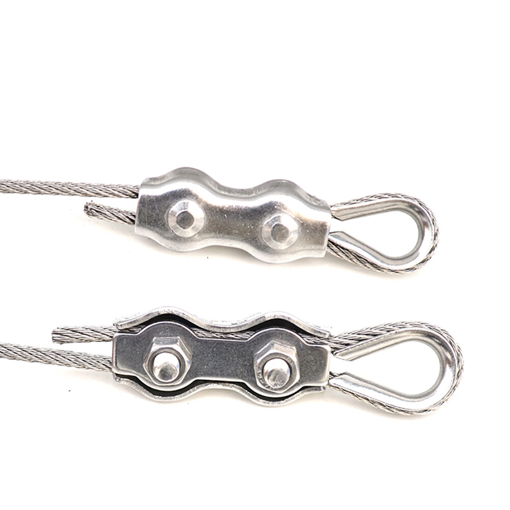 304 A4 Stainless Steel Wire Rope Simplex/Duplex Cable Grip Clamp Clips M2 - M10