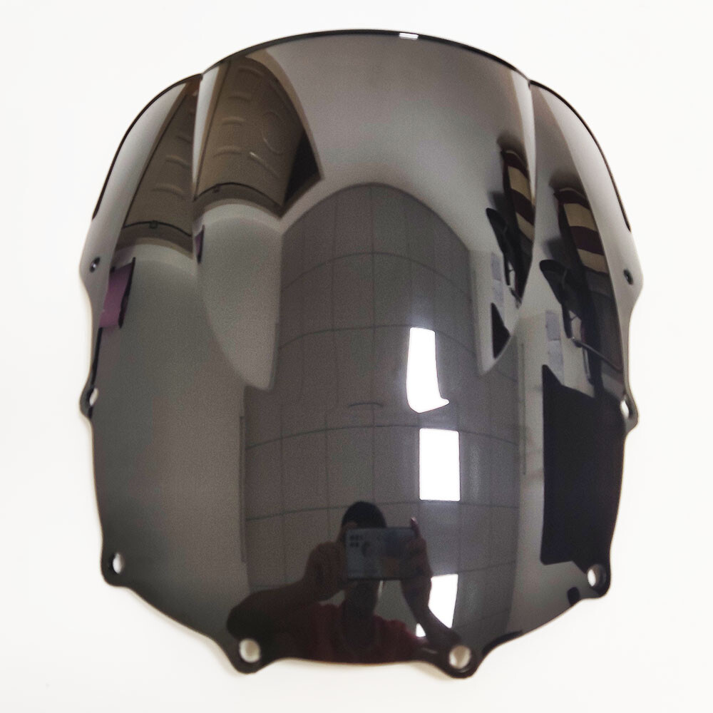 Black Double Bubble Windshield WindScreen For Kawasaki ZZR600 1993-2007 06 05