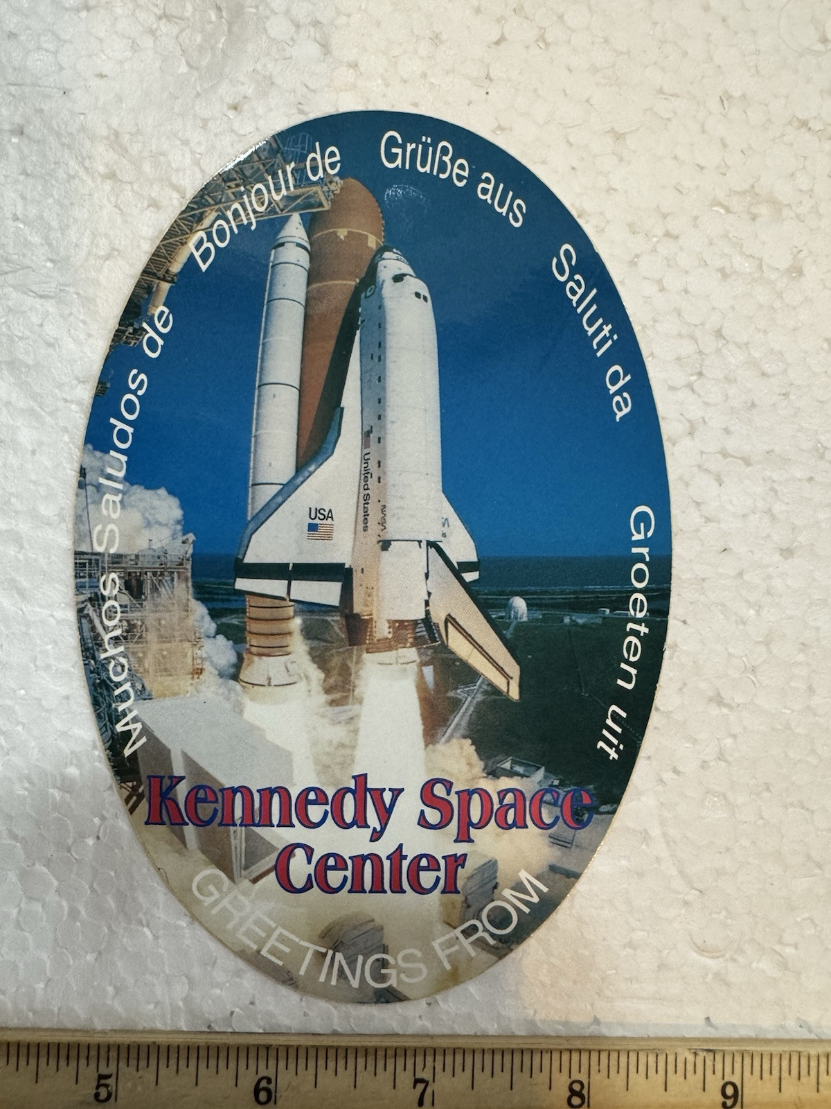 Vintage NASA Space Shuttle Sticker - Greetings From Kennedy Space Center