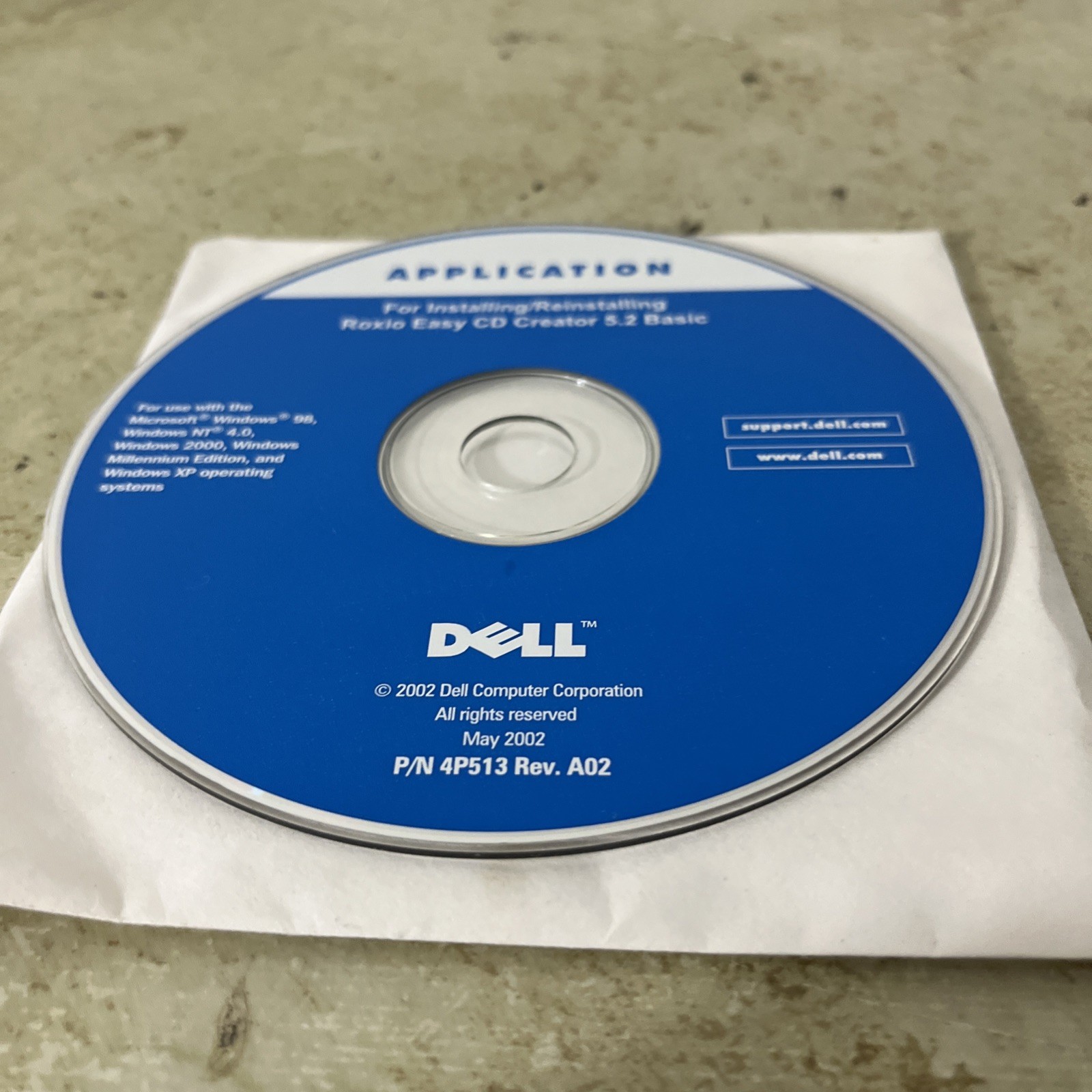 Dell Tools CD - Application - Installing/Reinstalling Roxio Easy CD Creator 5.2