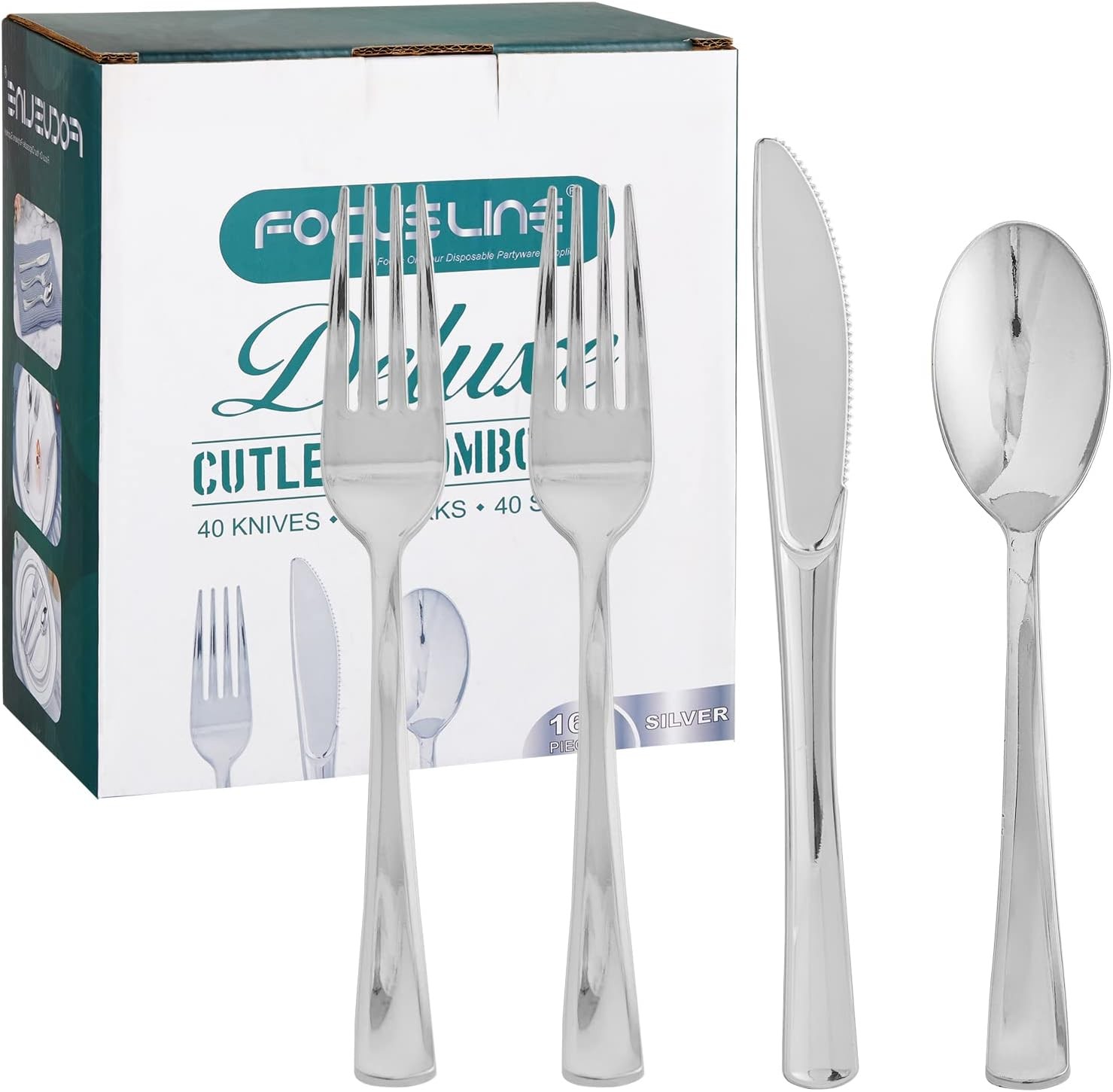 Sier Plastic Sierware Set, Plastic Flatware Set- 80 Sier