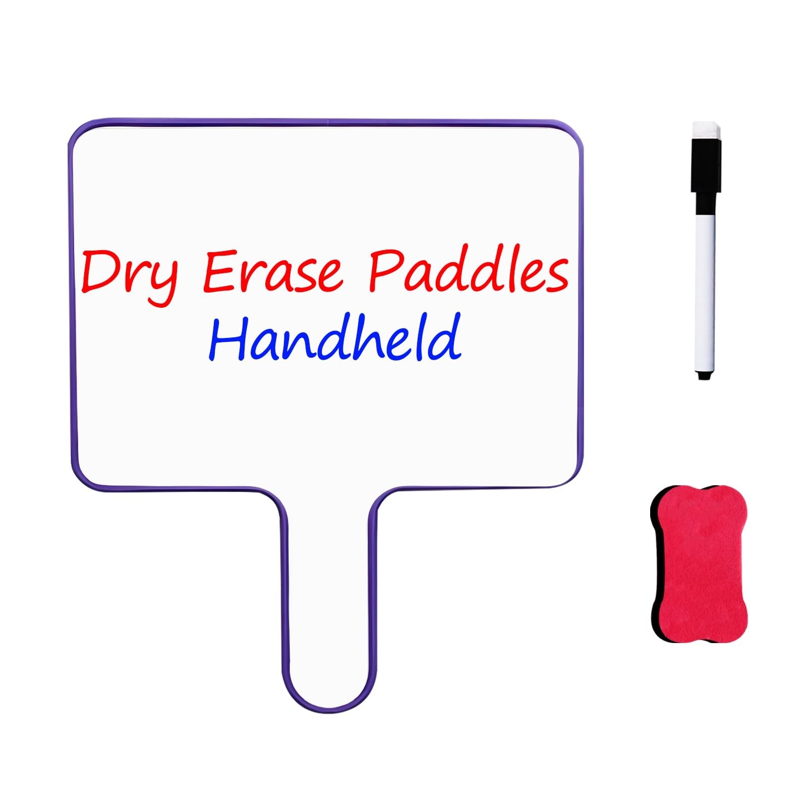 Dry Erase Paddles Handheld with Erasers Portable Double Sided Whiteboard Answ...