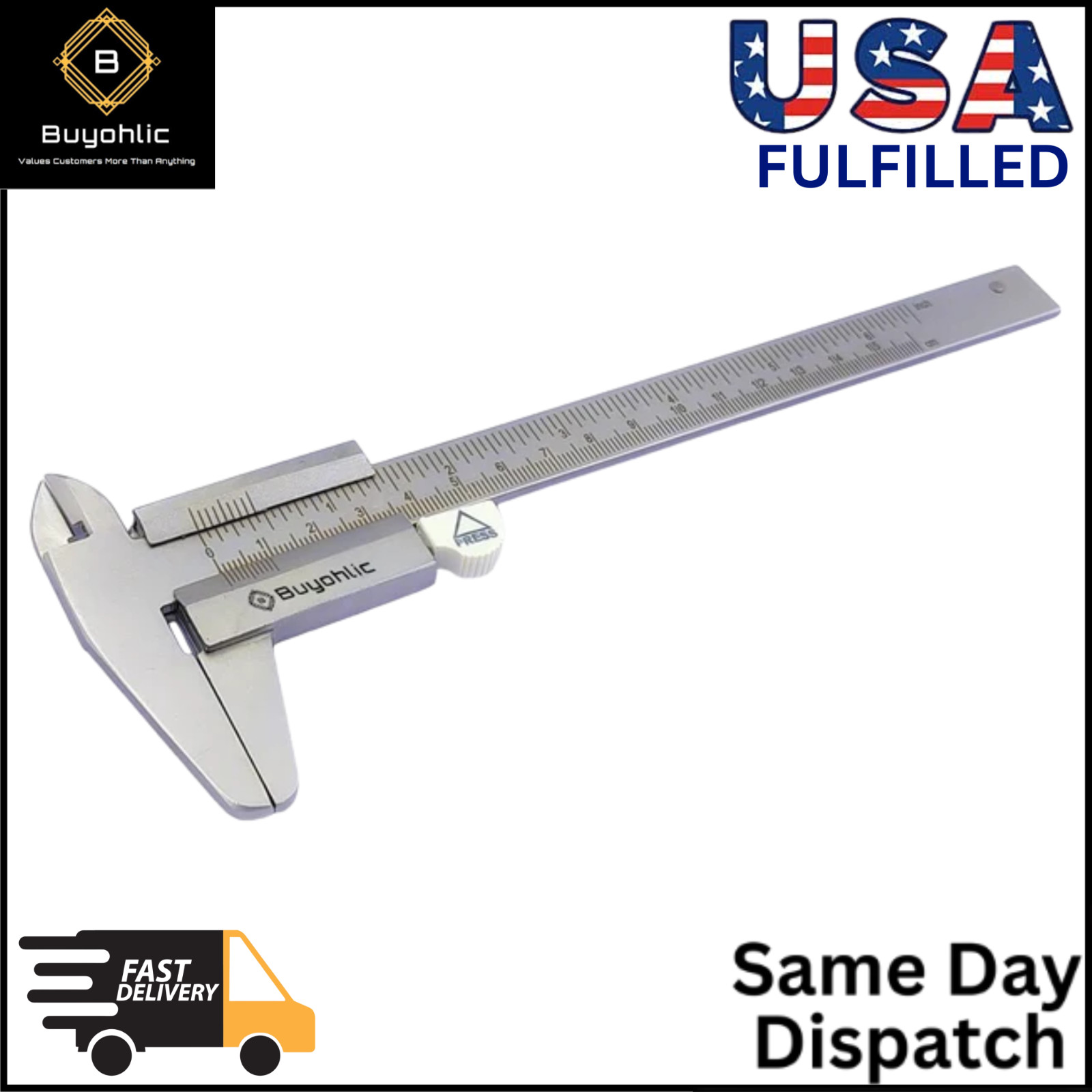 6'' Non Digital Vernier Caliper Metric-Imperial Measuring System Tools
