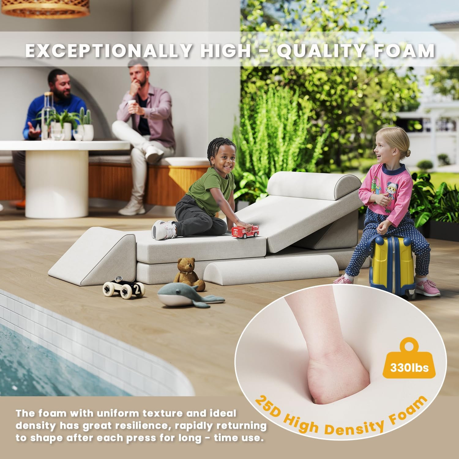 Kids Couch, Waterproof Kids Modular Sofa for Outdoor & Indoor, UV Resistant Chil