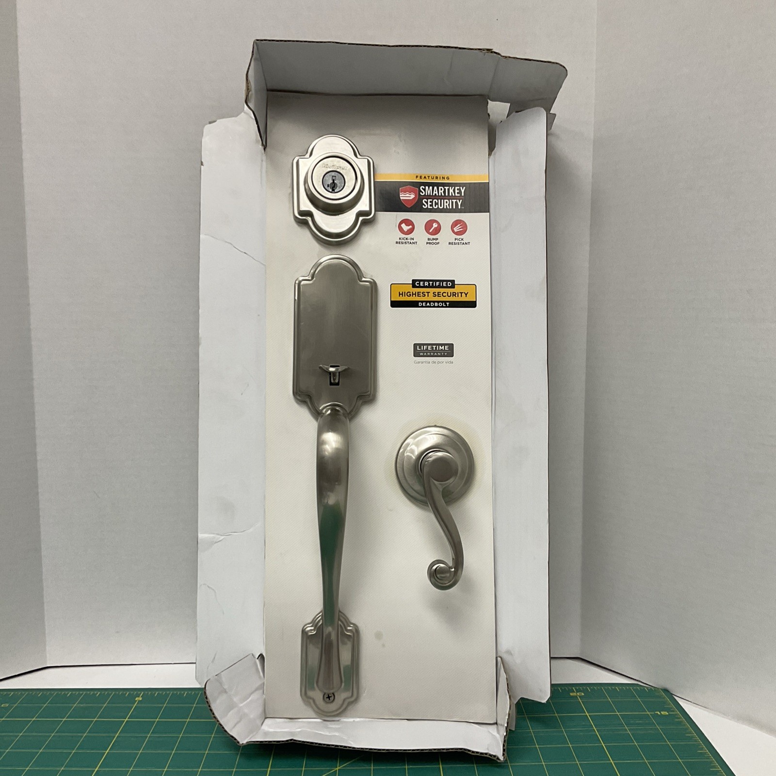 Kwikset Arlington Satin Nickel Entry Door Handleset Lock w/ Lido Lever **READ*