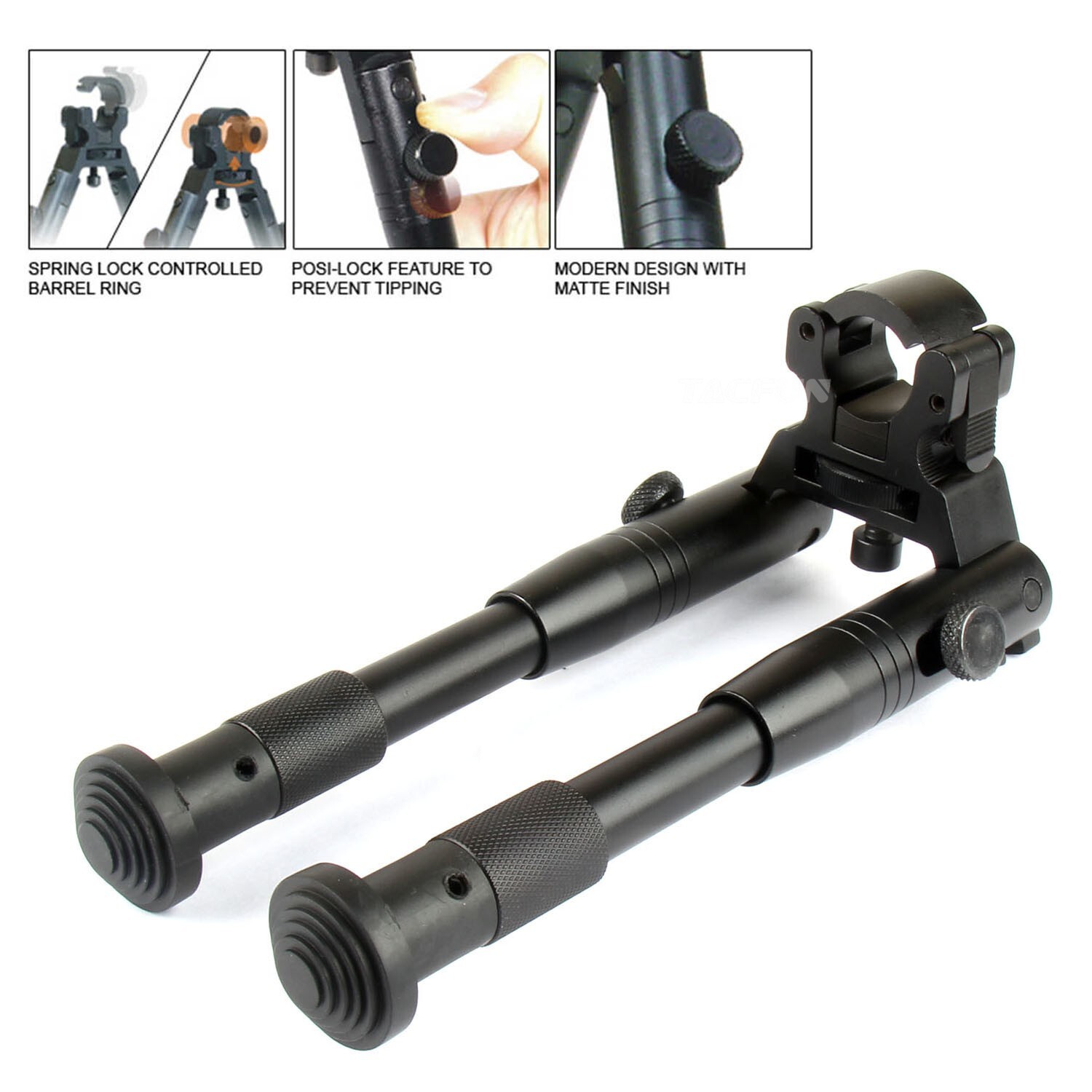 Foldable Clamp-on Low-profile Barrel Bipod 6" to 8"