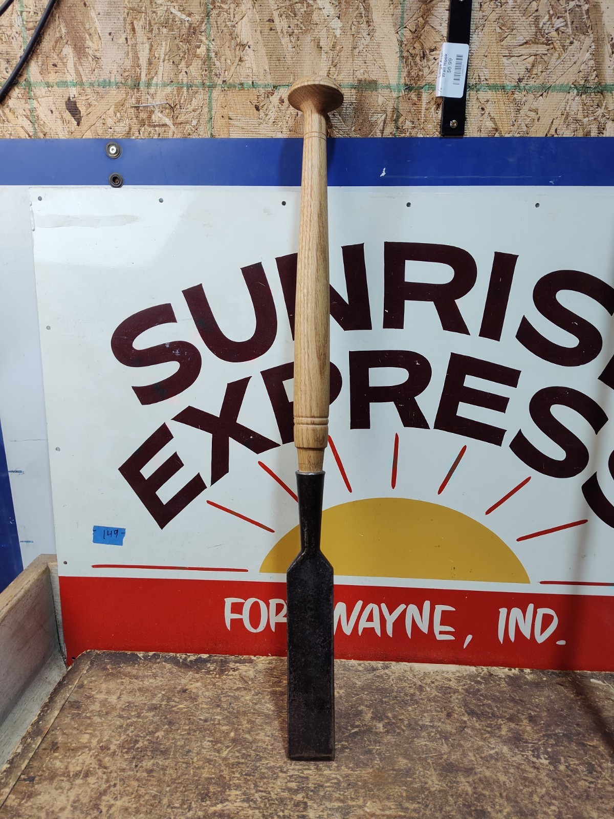 Early Unmarked 2" Square Edge Socket Framing Chisel Timber Slick