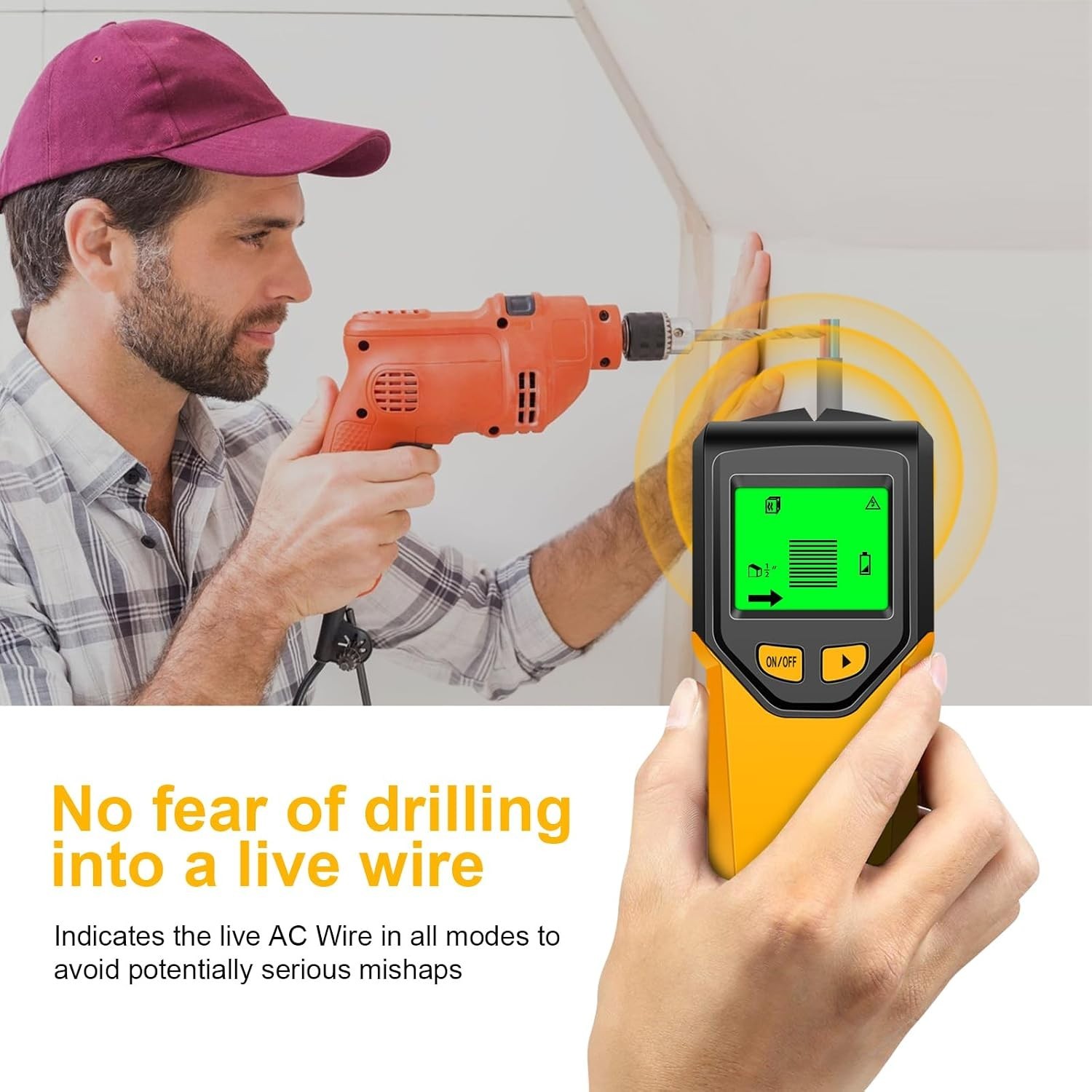 Intelligent Stud Scanner - 5 Modes, High-Def Display for Safe DIY Projects