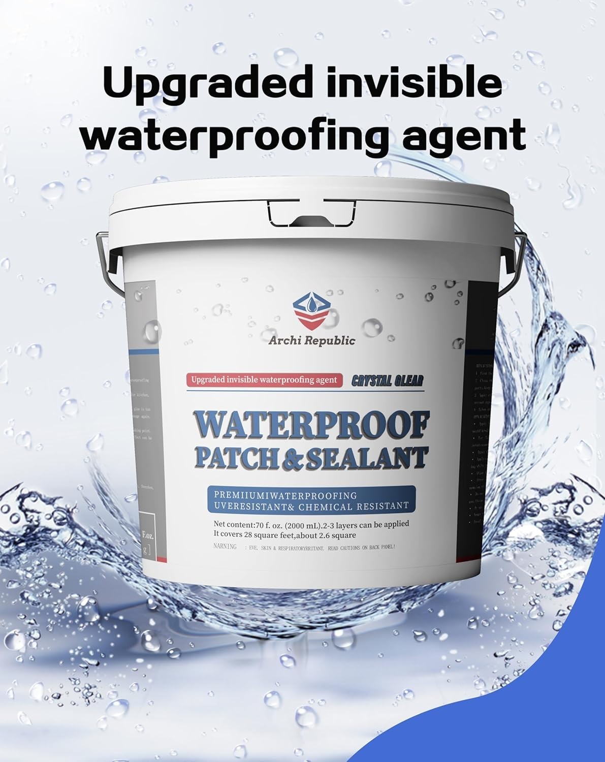 Archi Republic Clear Waterproofer Patch & Sealant 17.5oz Waterproof Coating Kit