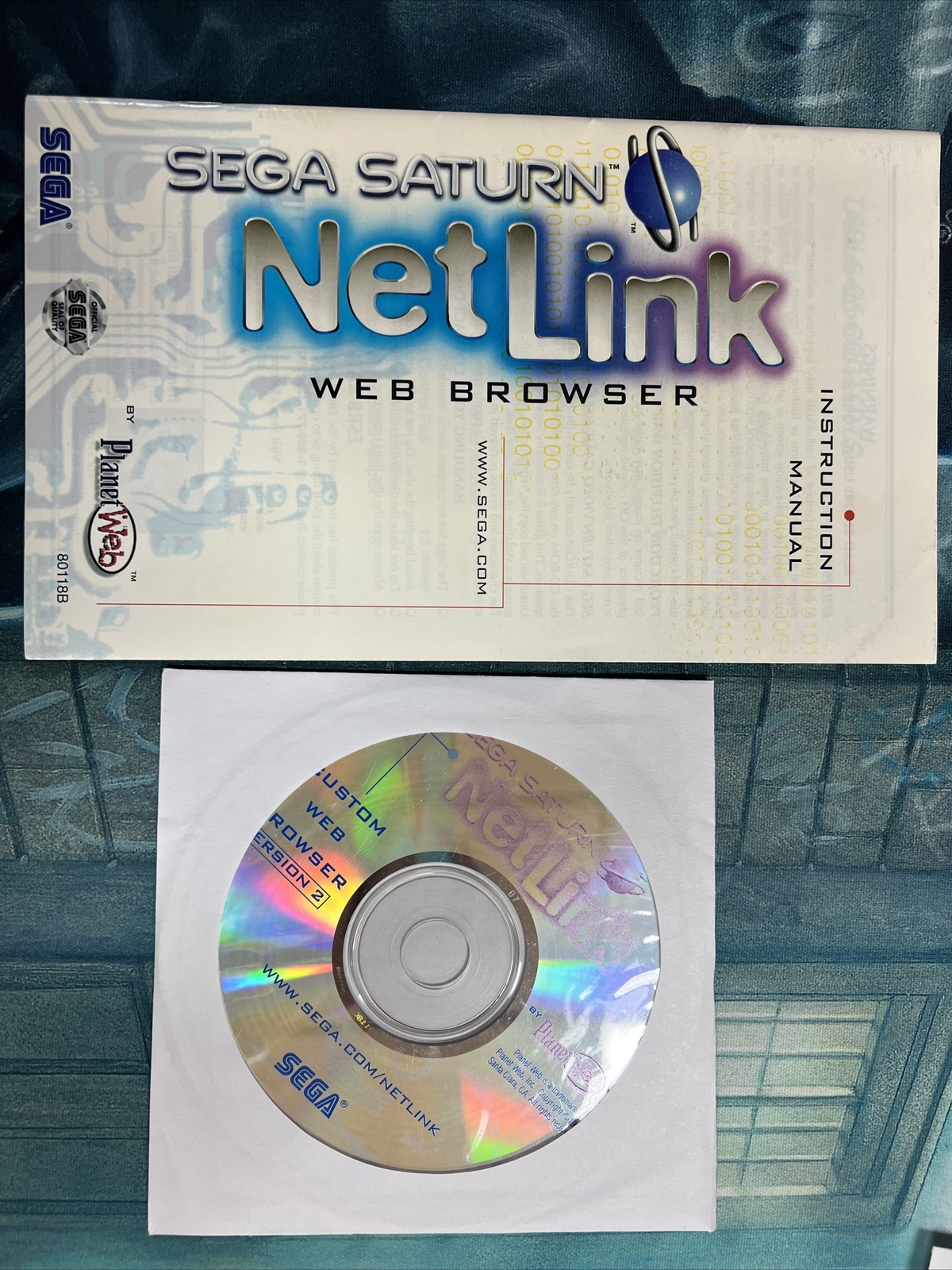 Sega Saturn Netlink Web Browser Disc Version 2 Authentic W/ Instruction Booklet