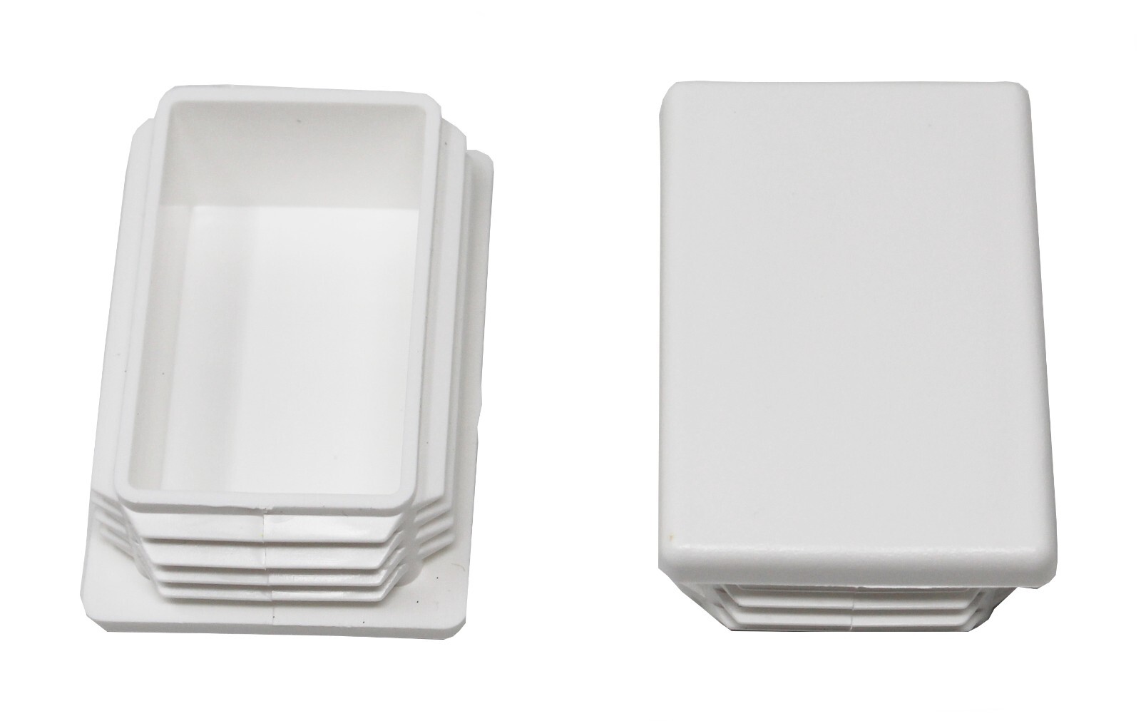 White Plastic 2"x3 inch Rectangle Universal Tubing End Cap Plug Insert