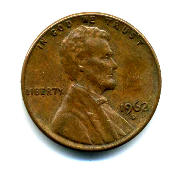 Lincoln MEMORIAL Cent 1962 D Average Circulated United States 1 Penny Coin #8043