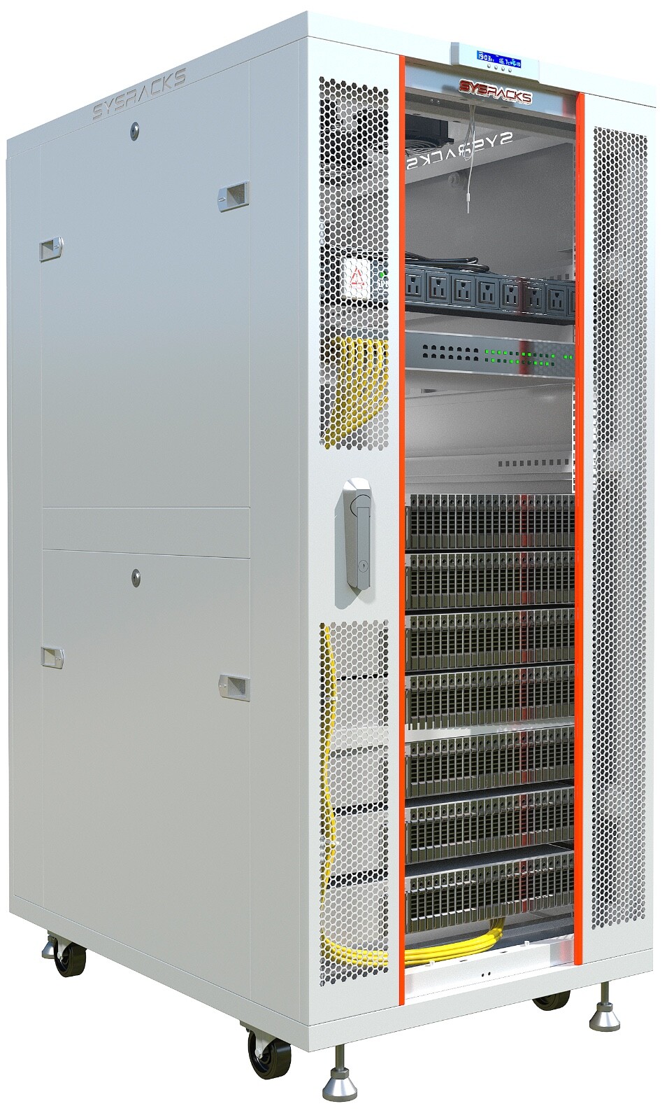 Sysracks 42U 35'' Deep IT Network Data Gray Server Rack Cabinet