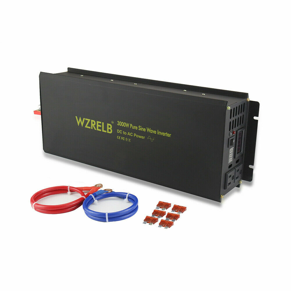 3000W 12/24/48V DC to 110/220V AC  Pure Sine Wave Inverter Car/Home Solar