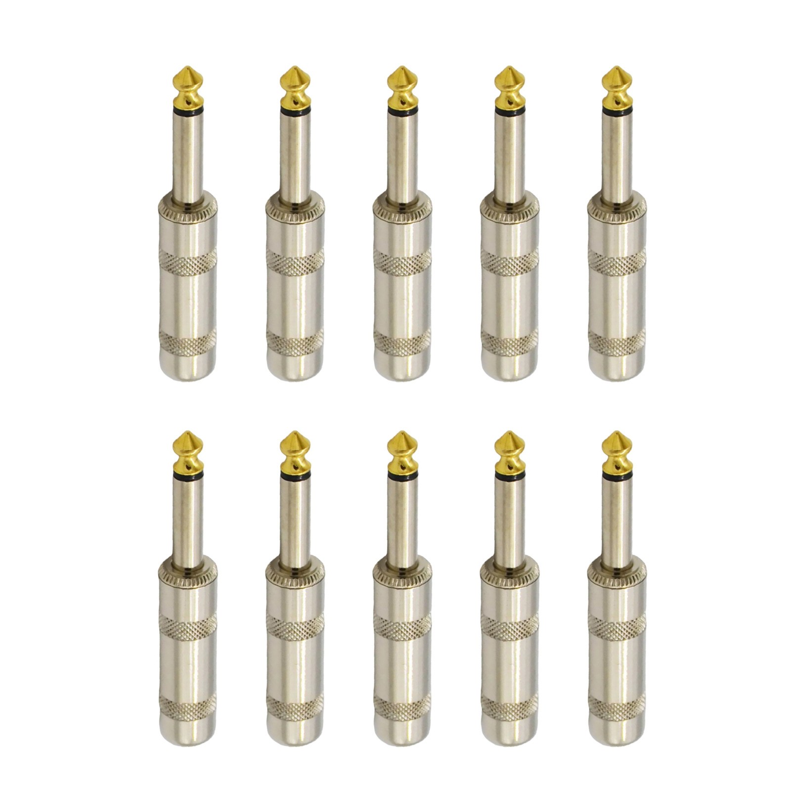 10 x 1/4 MONO TS Heavy Duty Male Audio Speaker Guitar Cable 6.35 Connector Plug