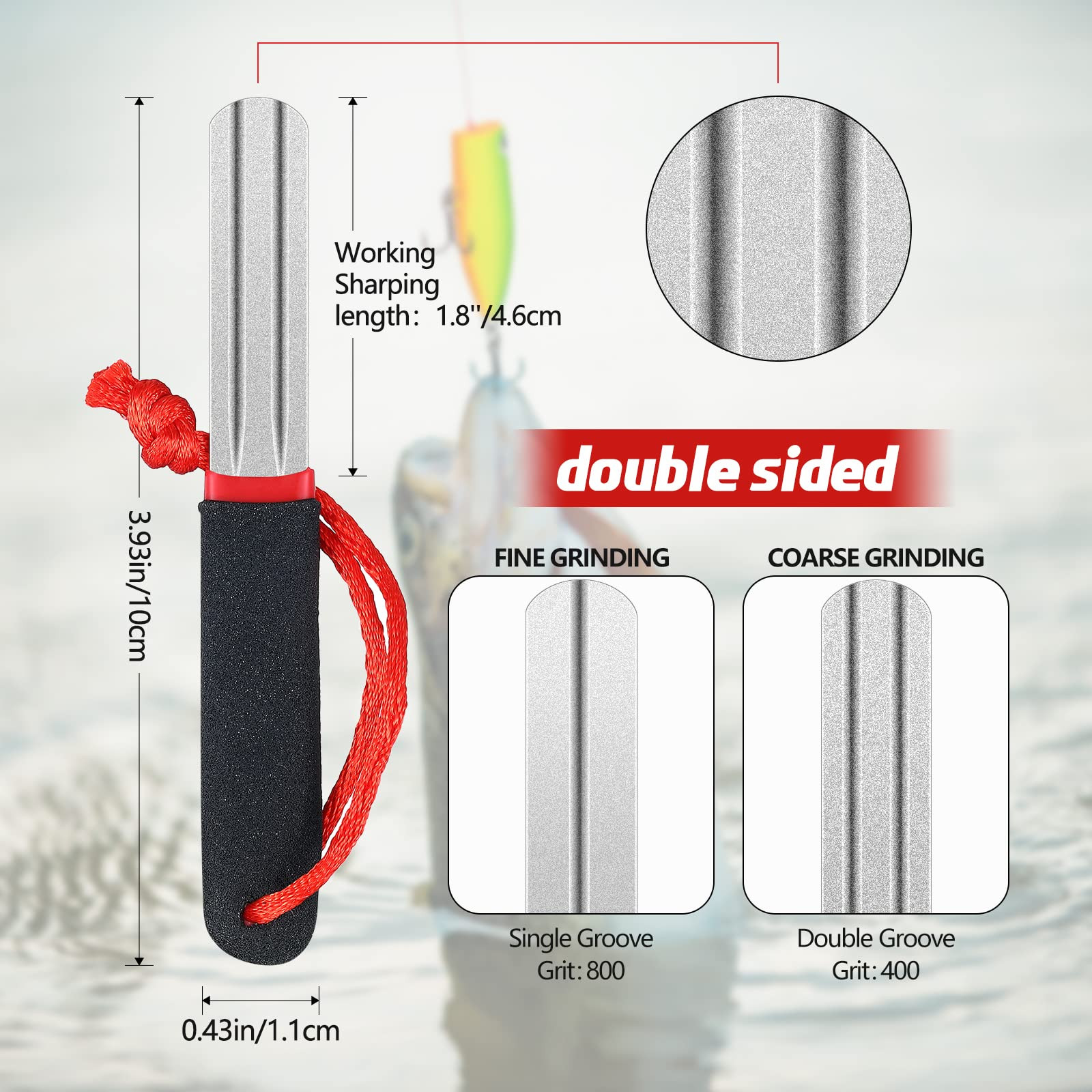 Sharpener Hook File Set 4 Diamond Fishing Hook File Portable Fish Hook Sharpener