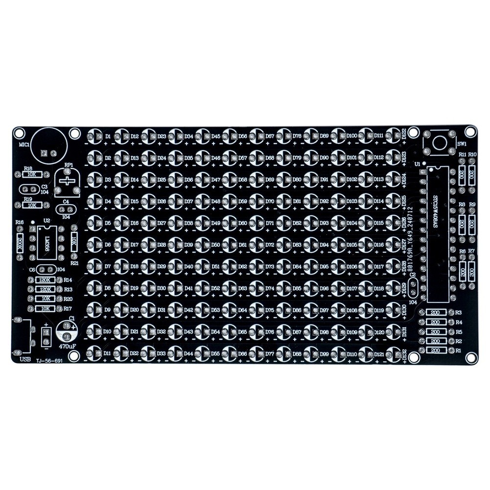 Music Rhythm LED Level Display DIY Electronic Kit Adjustable Sensitivity USB