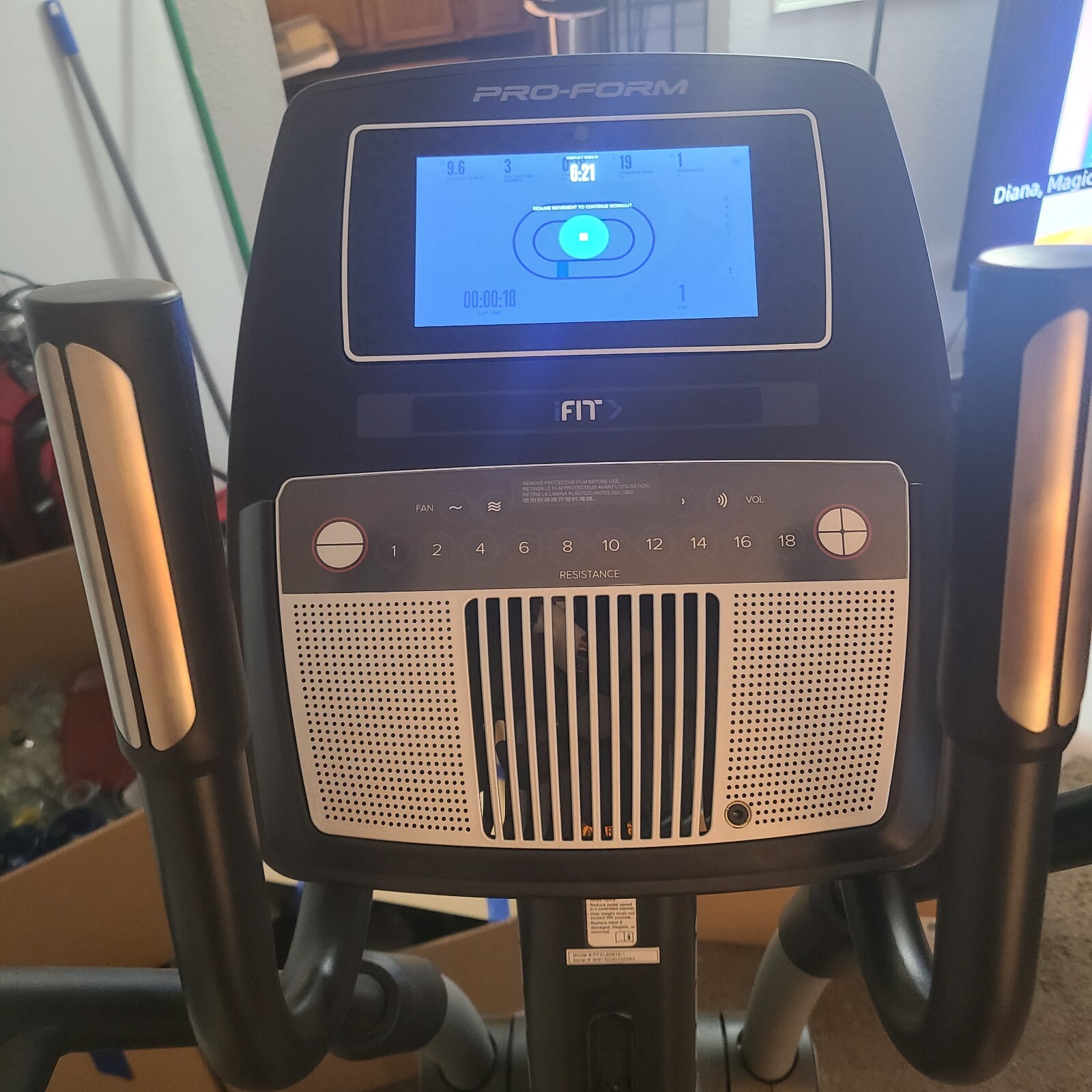 Pro form HIIT CS elliptical exercise machine gray and black