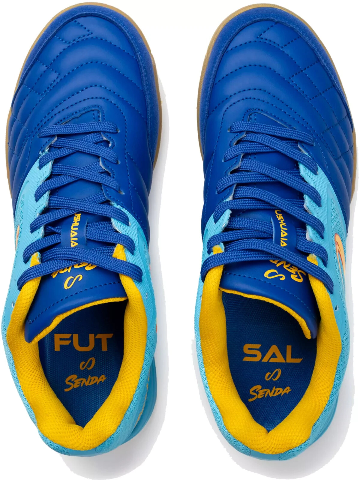 Senda Ushuaia Club 2.0 Futsal yellow blue gum sole indoor soccer Shoes Mens 10.5