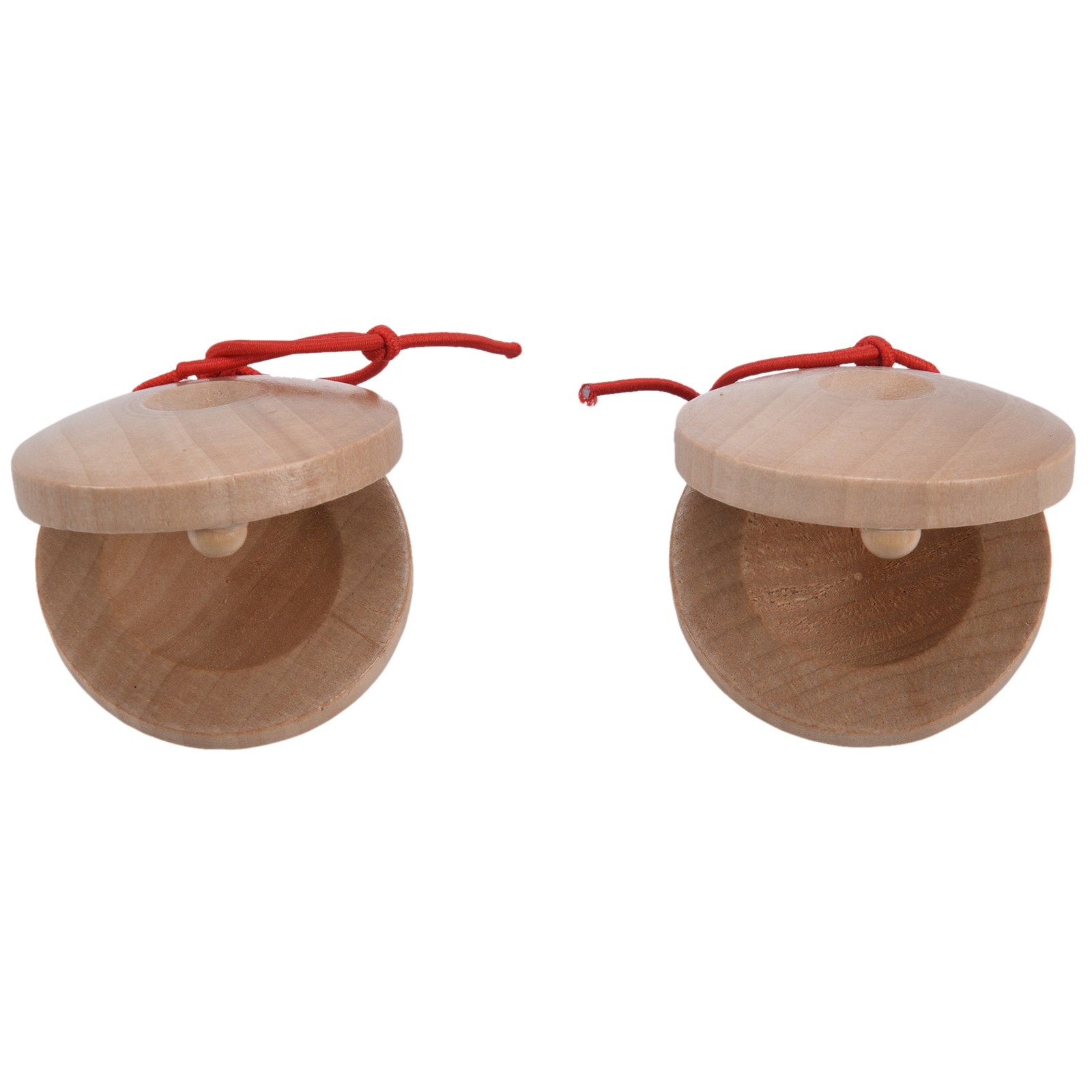 A pair of wooden flamenco musical instrument castanets of wood color9771