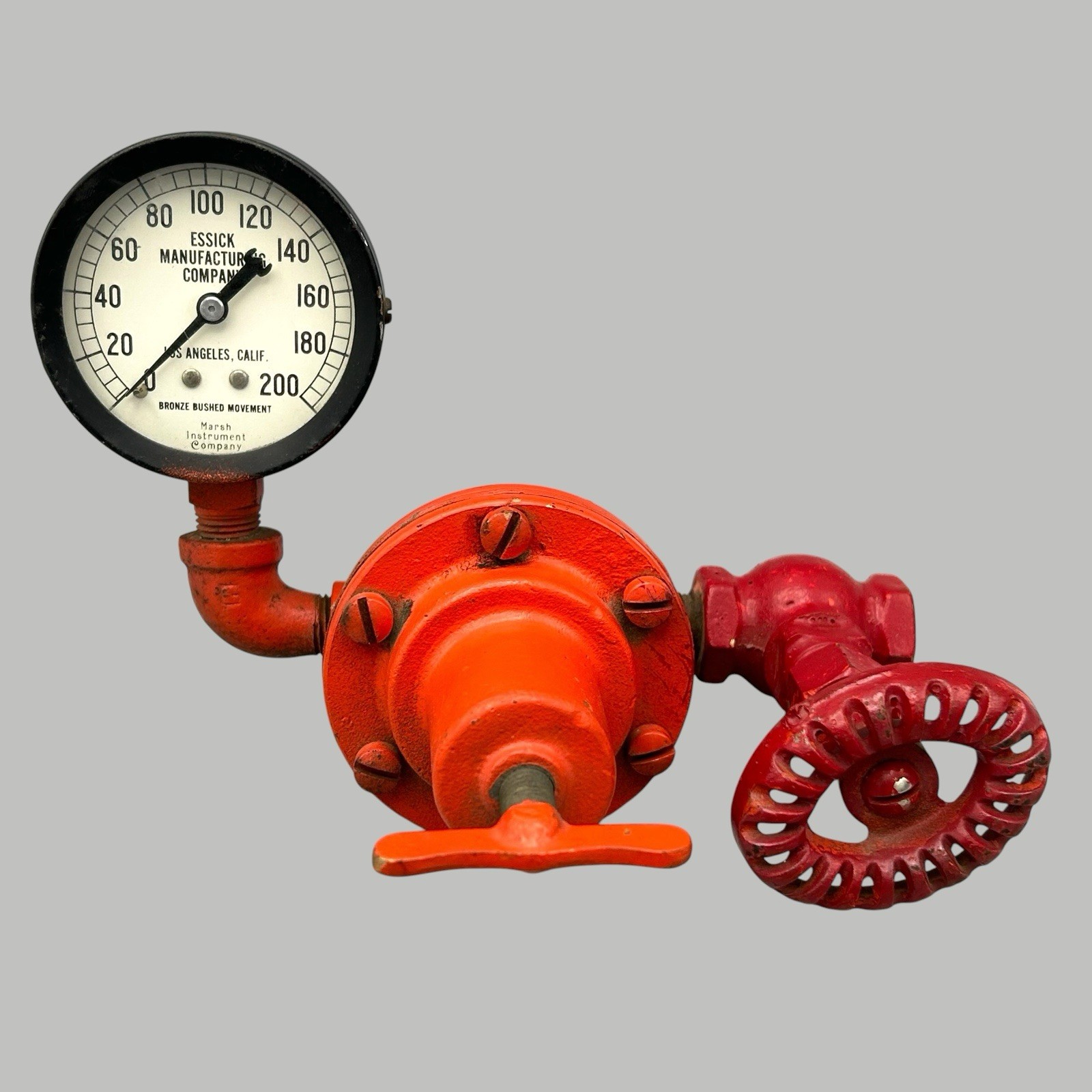 Vintage Marsh Instrument Co Essick Manufacturing 0-200 Steampunk  Pressure Gauge