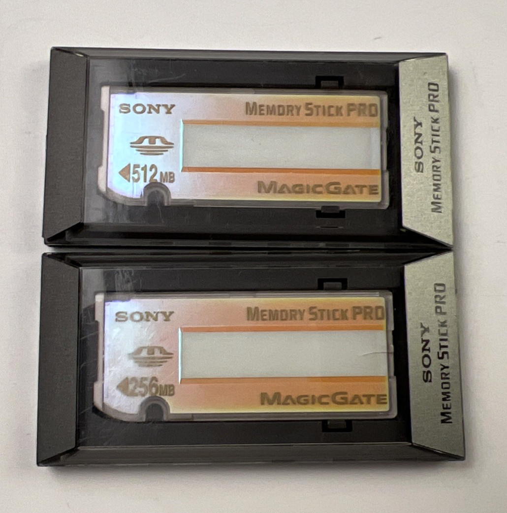 Genuine Sony 512 MB AND 256 MD Memory Sticks PRO MagicGate