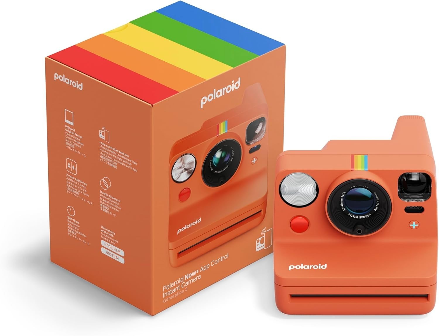 Polaroid Now+ 3rd Generation i-Type Instant Camera, Coral