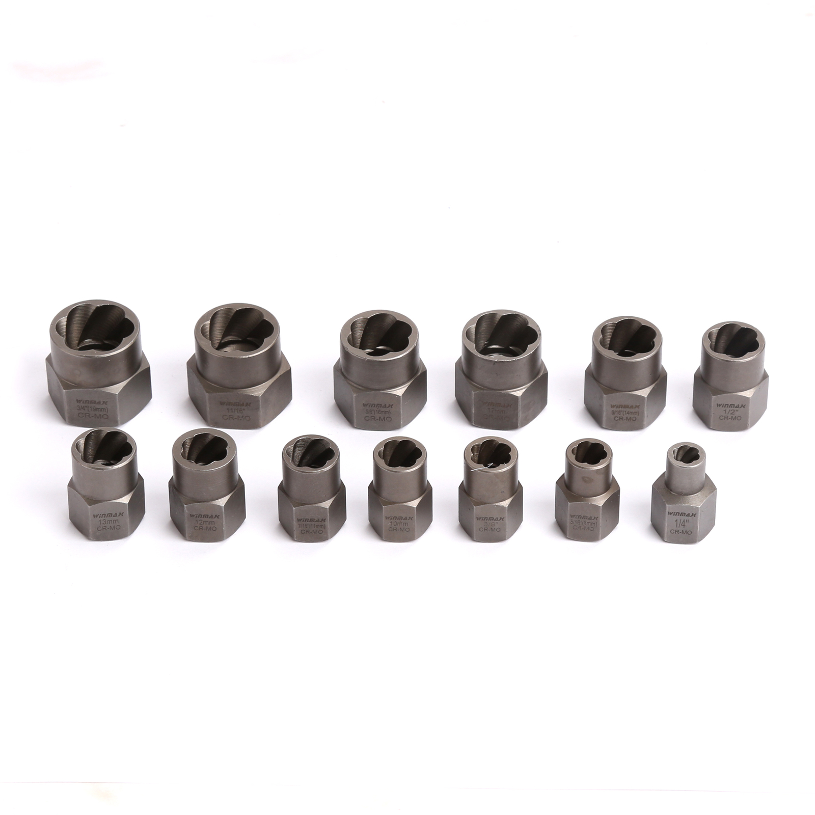 Bolt & Nut Extractor Set Damaged Rusted Socket Remover Use With 3/8 IN Wrench