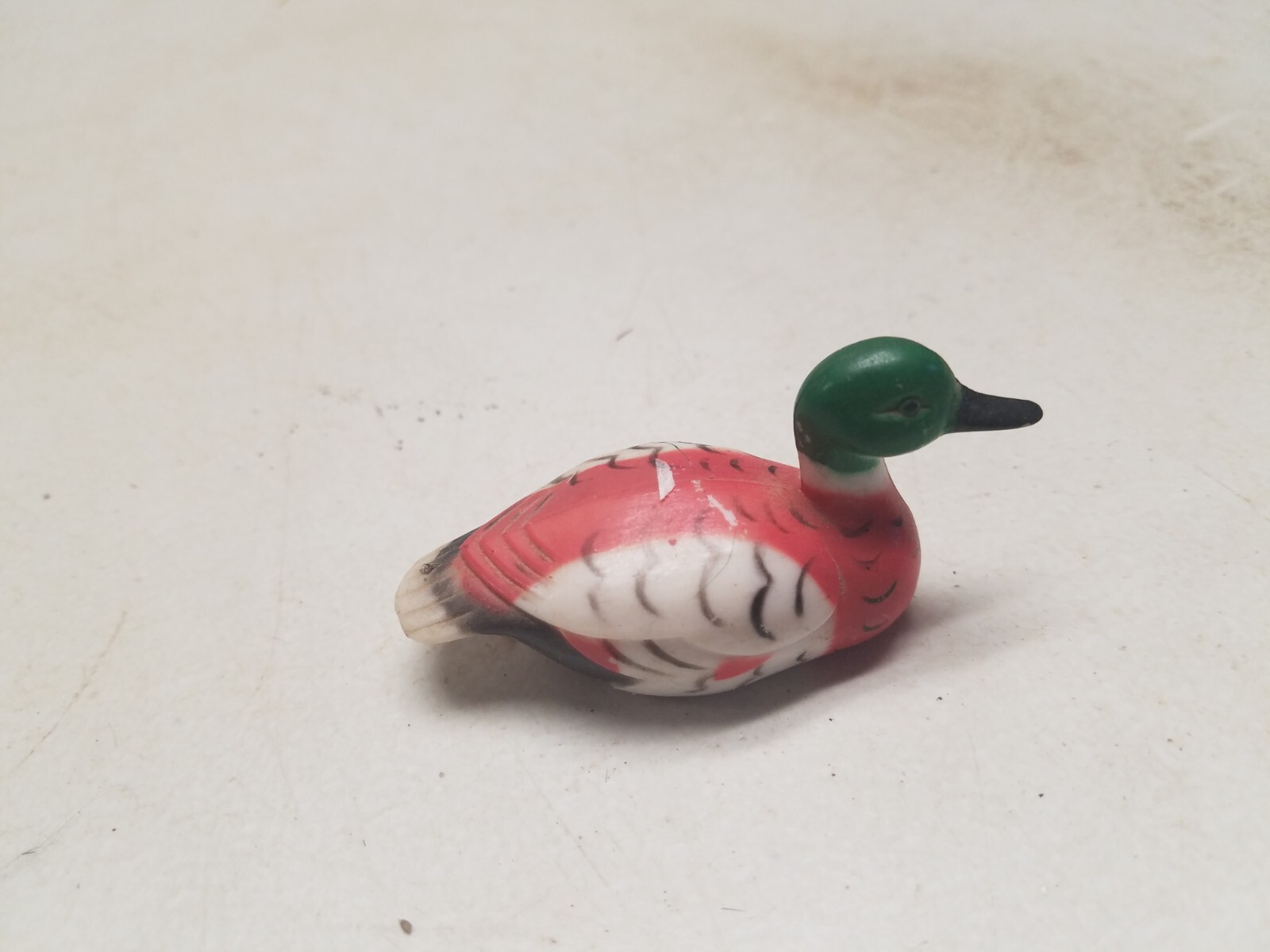 Vintage Mallard Duck Pencil Sharpener Figurine Resin Small Green White Feathers