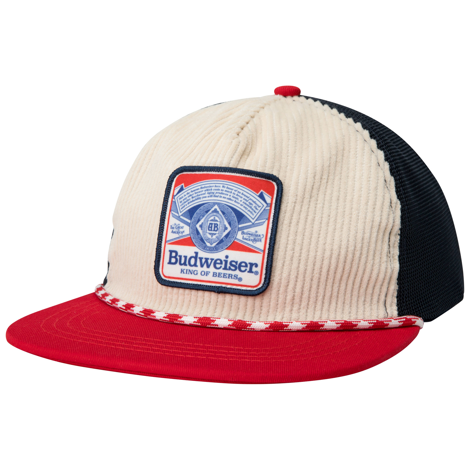 Budweiser Label Multi Color Cotton Twill Rope Hat Multi-Color