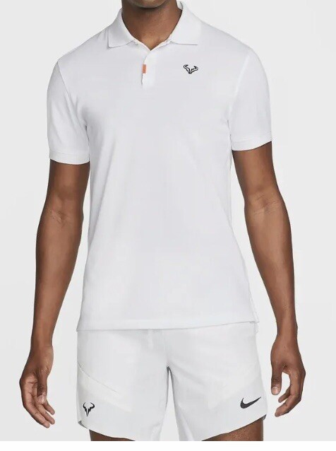 Nike The Nike Polo Rafa Nadal Slim Fit Shirt Men’s Sz S White DD8532-100 Dri-Fit