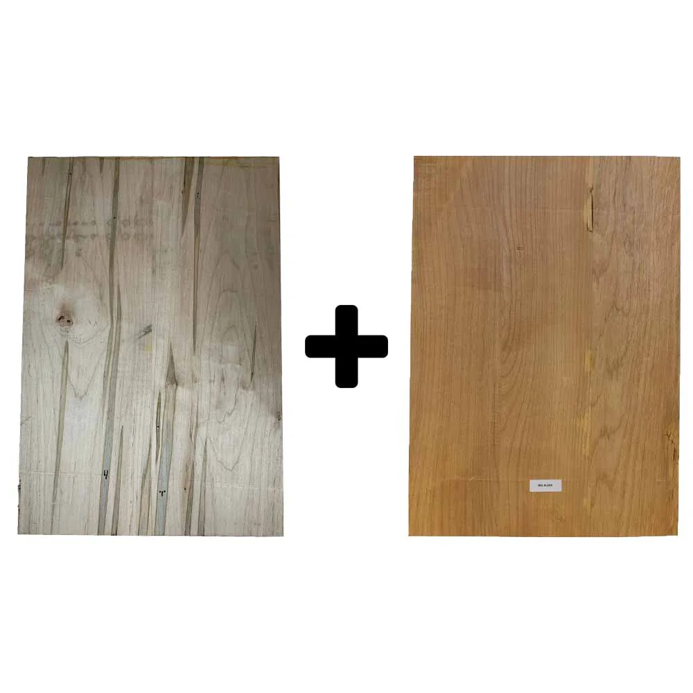 Combo Pack of Ambrosia Maple & Alder Guitar Wood Body Blanks - 21" x 14" x 2"