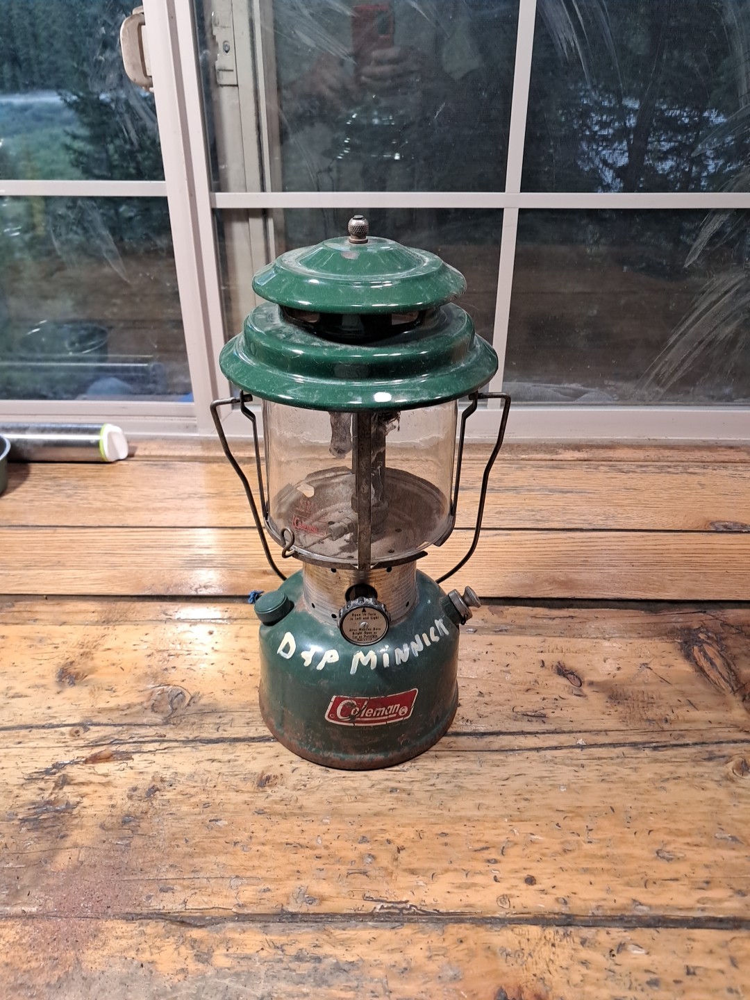 Vtg 1972 Coleman 220F Double Mantle Camping Lantern - Green 4-72 Untested Os222