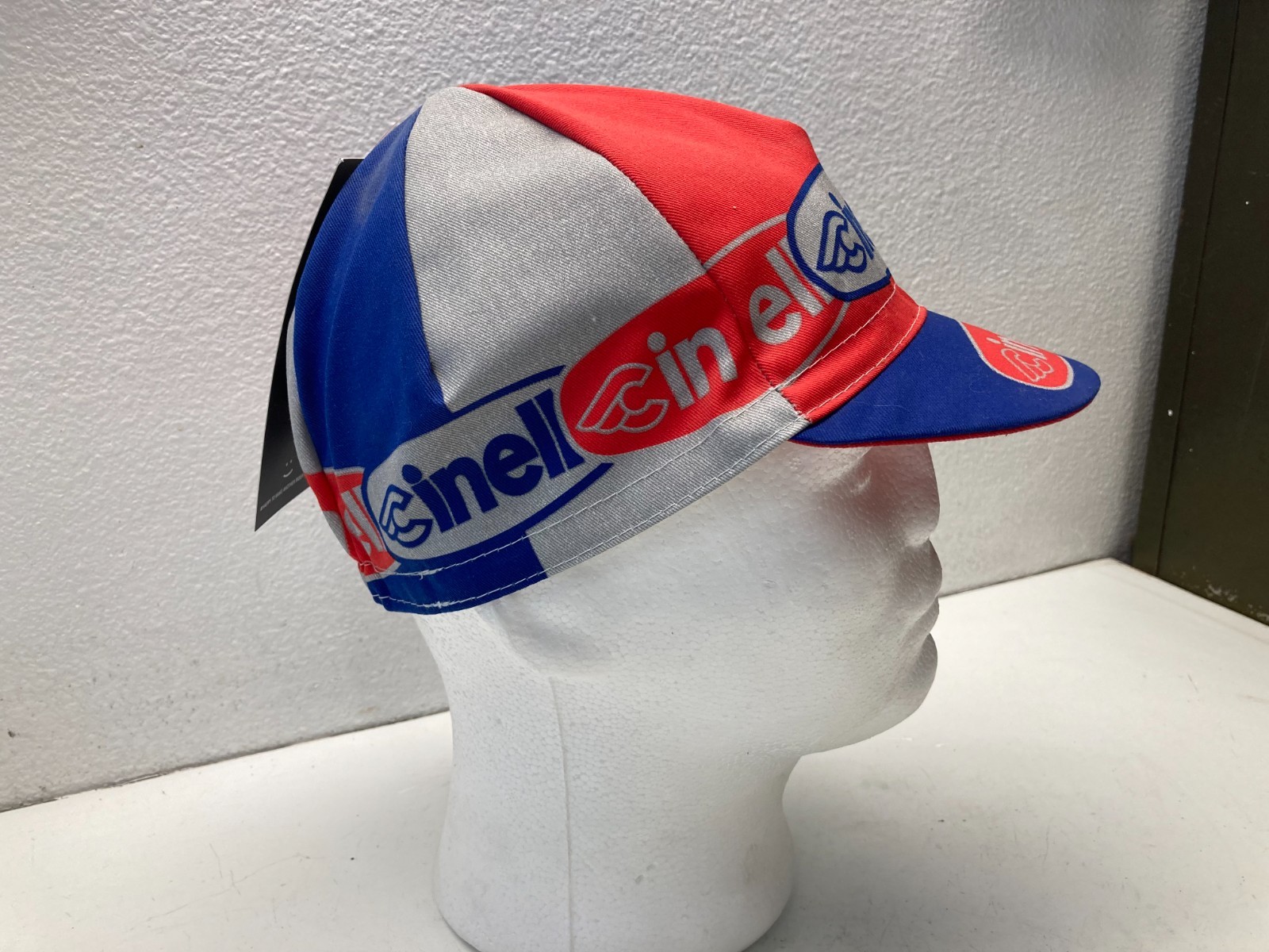Cinelli Oval Red and Blue Cap . New . Made in Italy by CINELLI