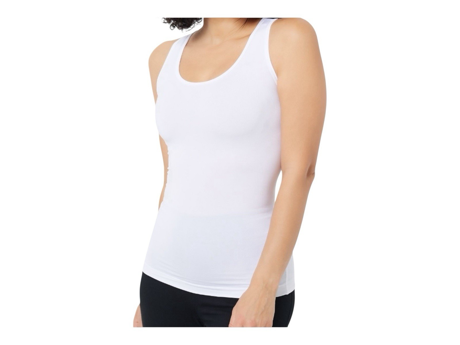 Tommie Copper Women’s White Tank With Lower Back Support  Size Large