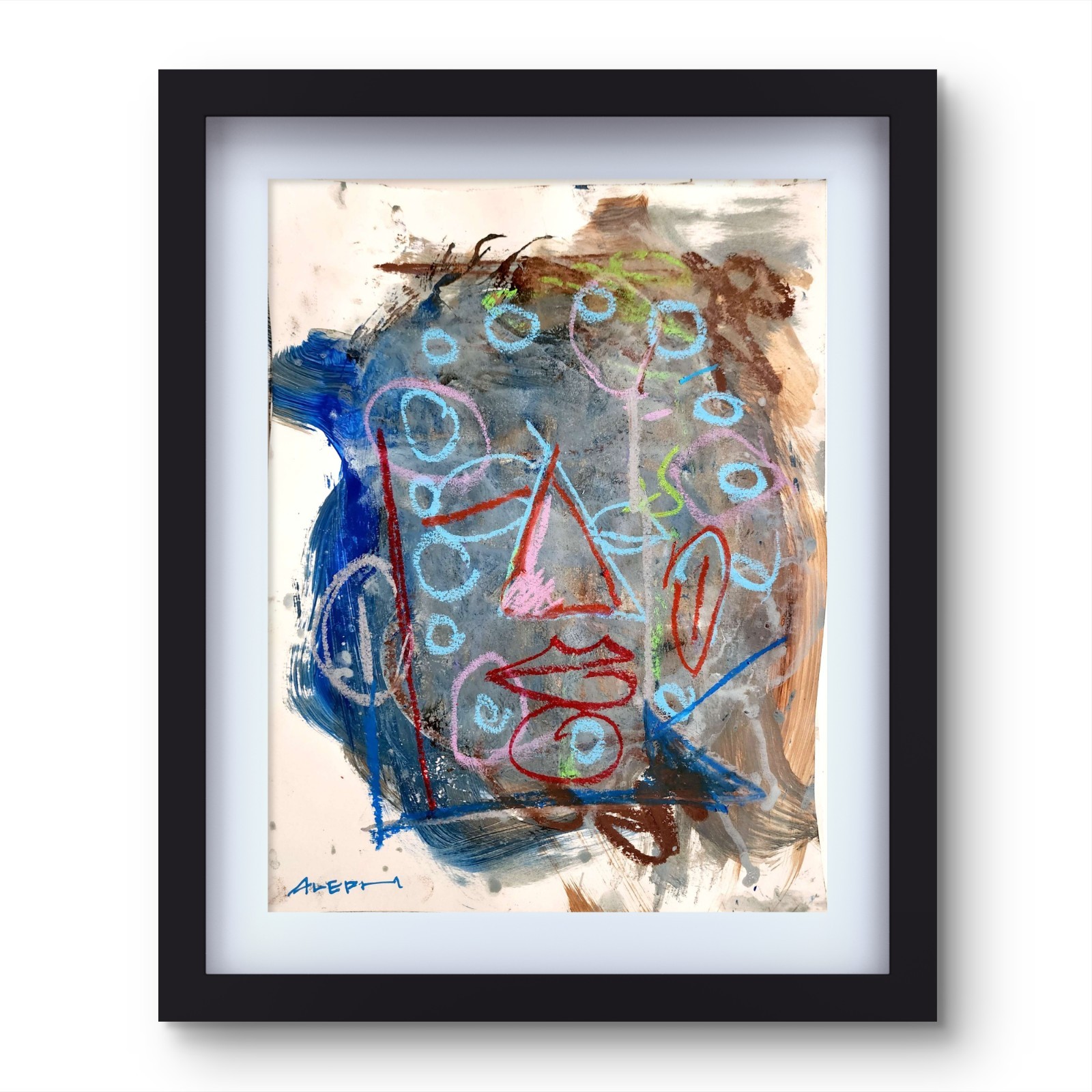 Aleph Original Art 14x11 Abstract Expressionist Original Painting Gallery Paper