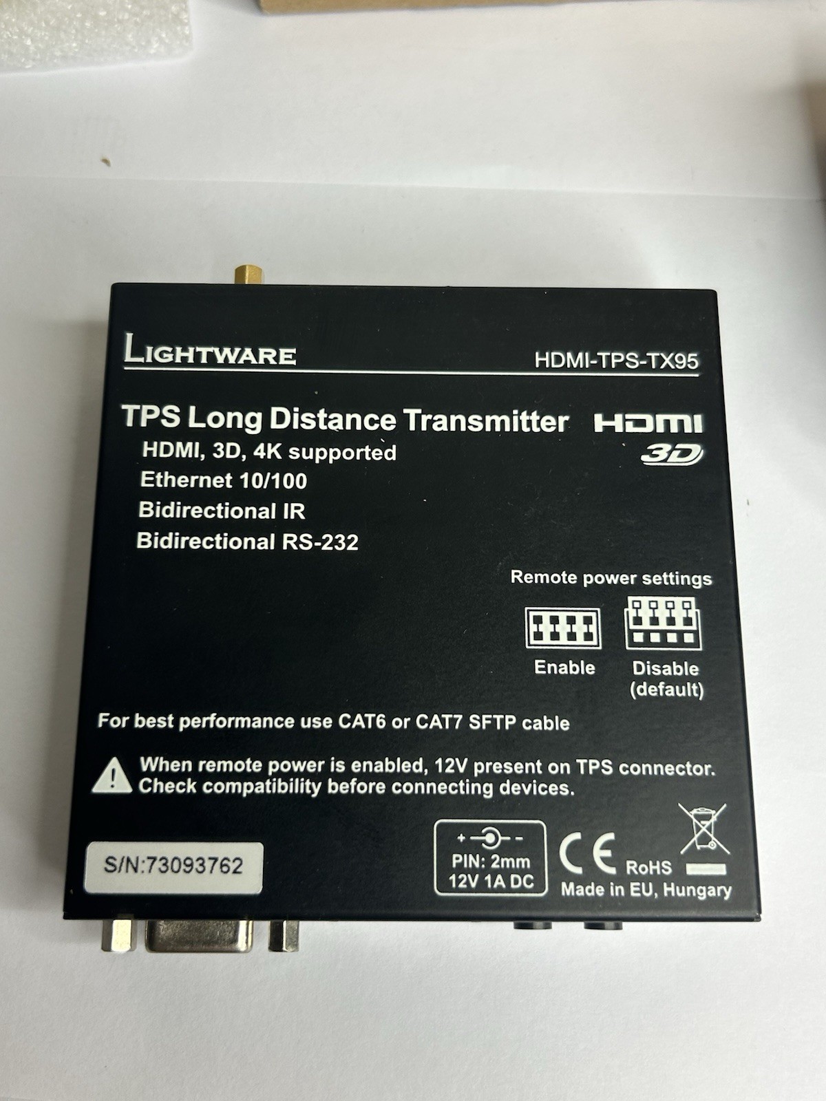 📡 LIGHTWARE HDMI-TPS-TX95 TPS Long Distance Transmitter NEW