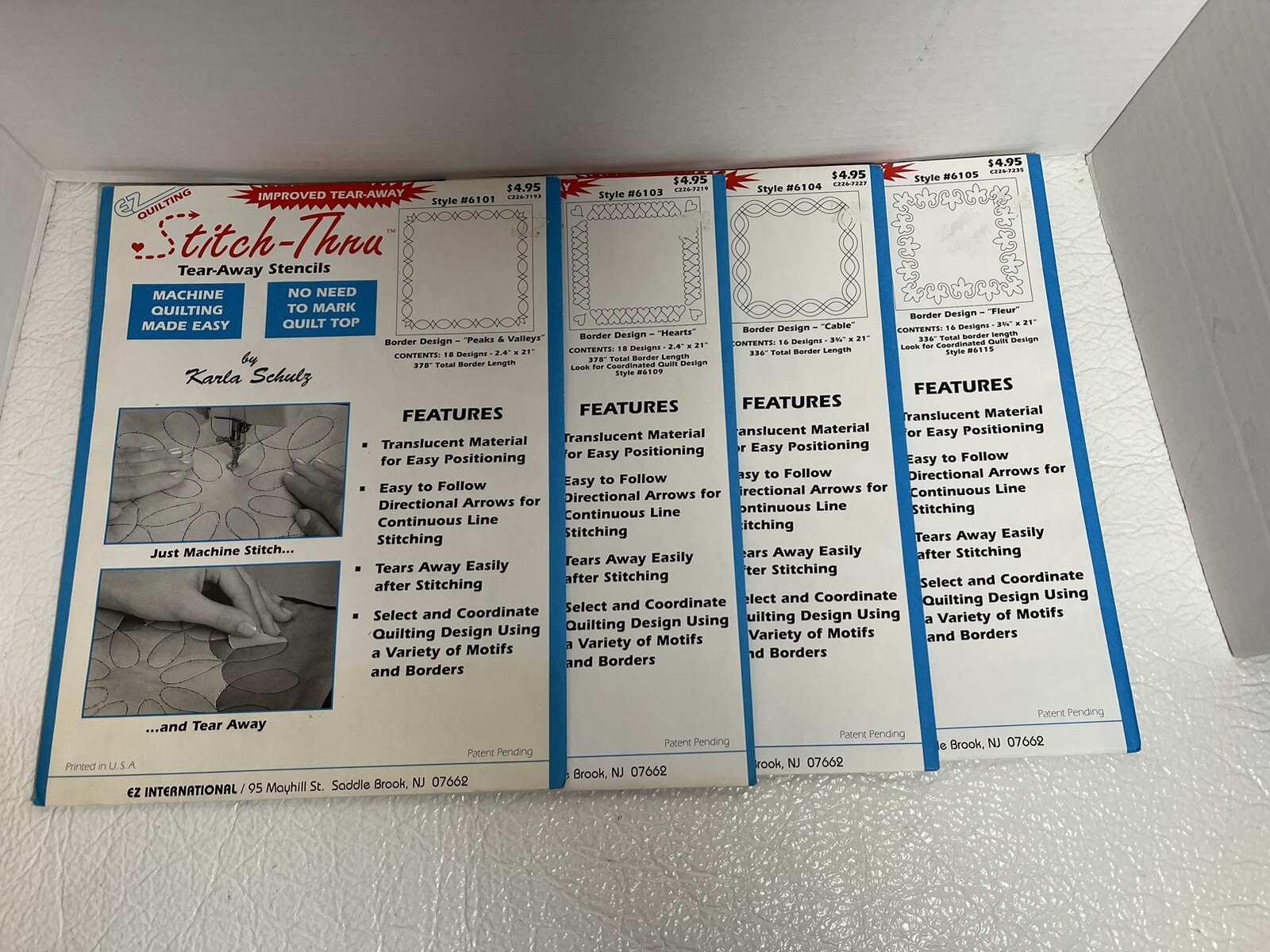 EZ Quilting Stitch-Thru Tear-Away Stencils Border Design YOU PICK YOUR PATTERN