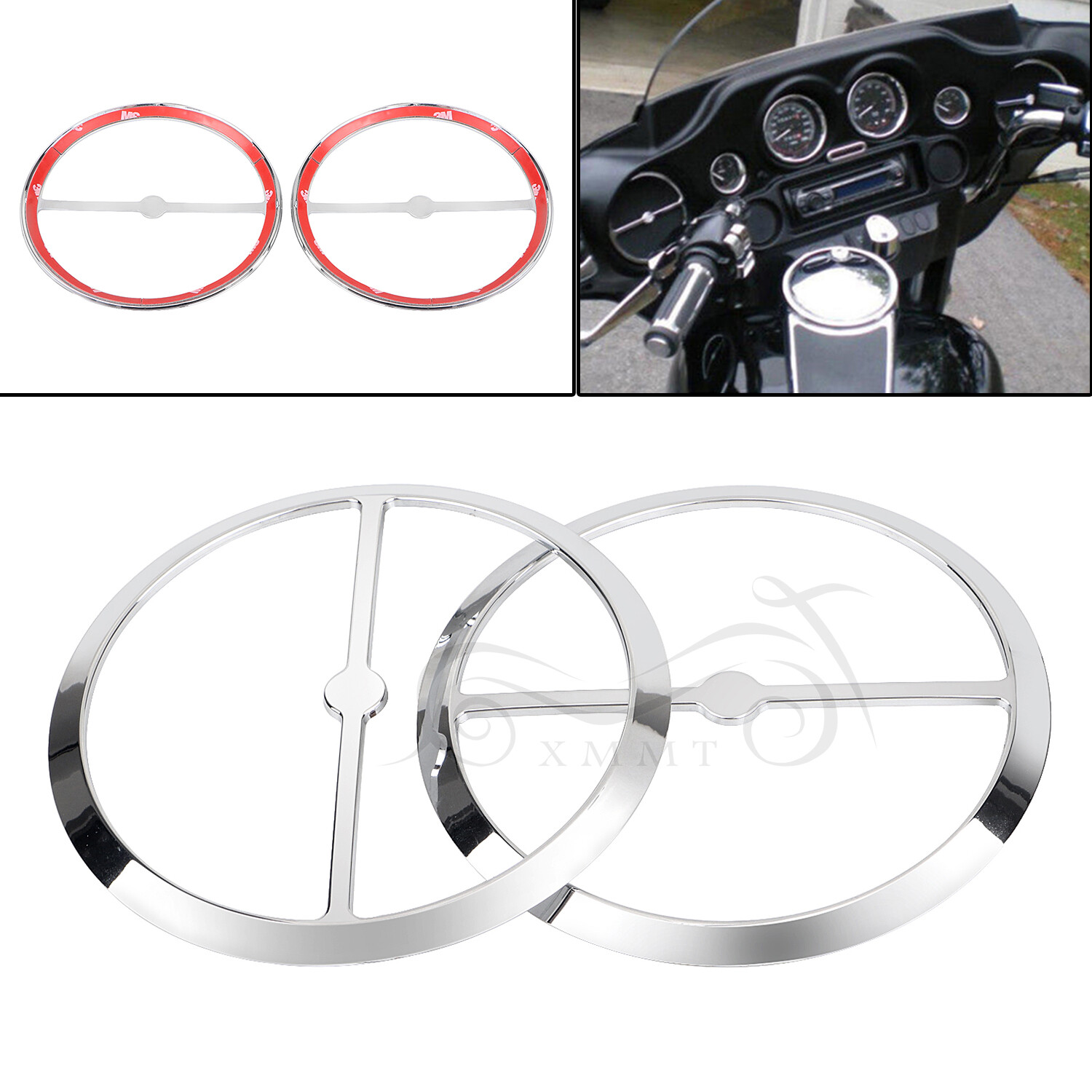 Chrome ABS Speaker Trim Rings For Harley Electra Street Glide FLHX Police FLHTP