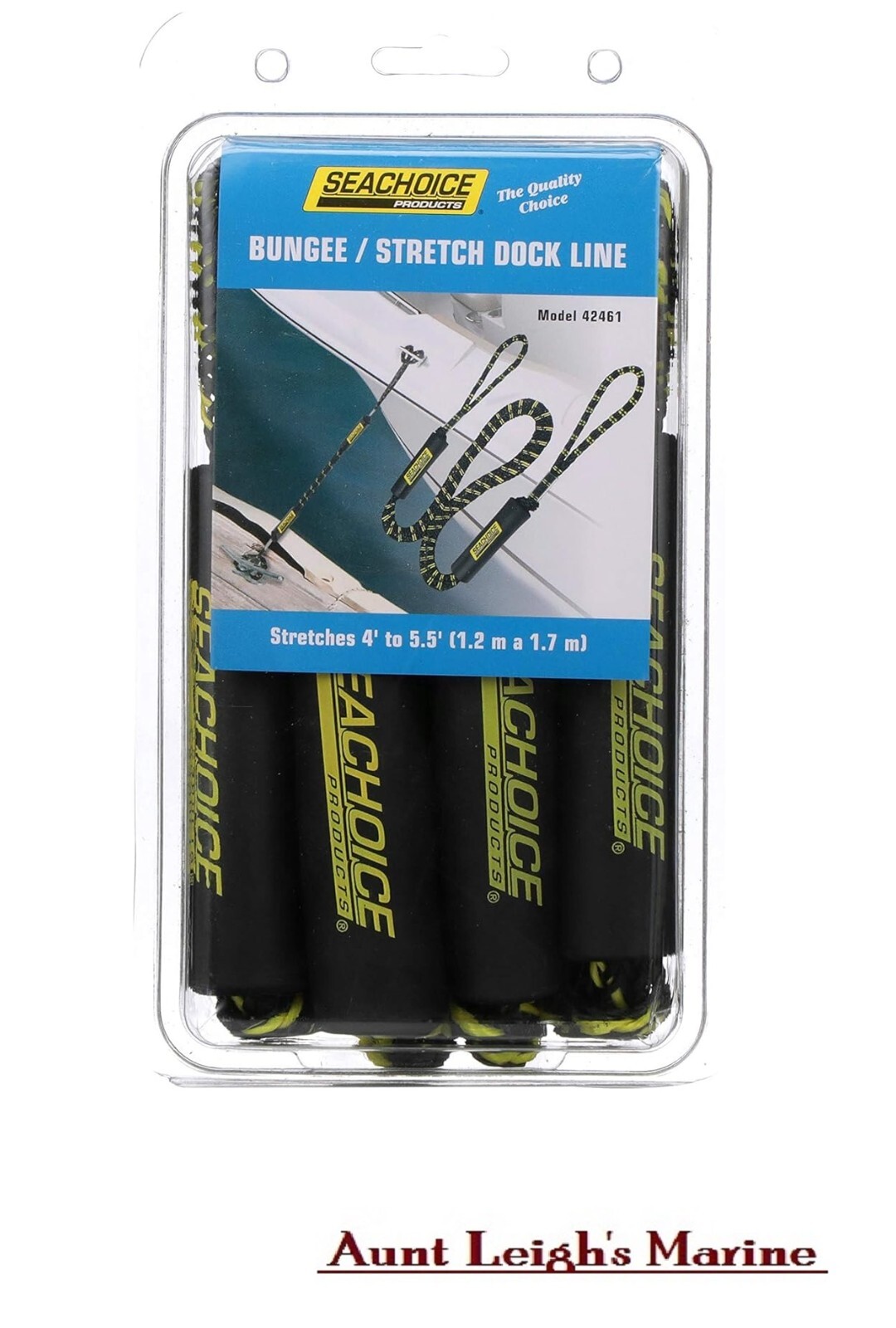 SeaChoice (2) Bungee Stretch Dock Lines 4' to 5-1/2' Quick Protect Against Shock
