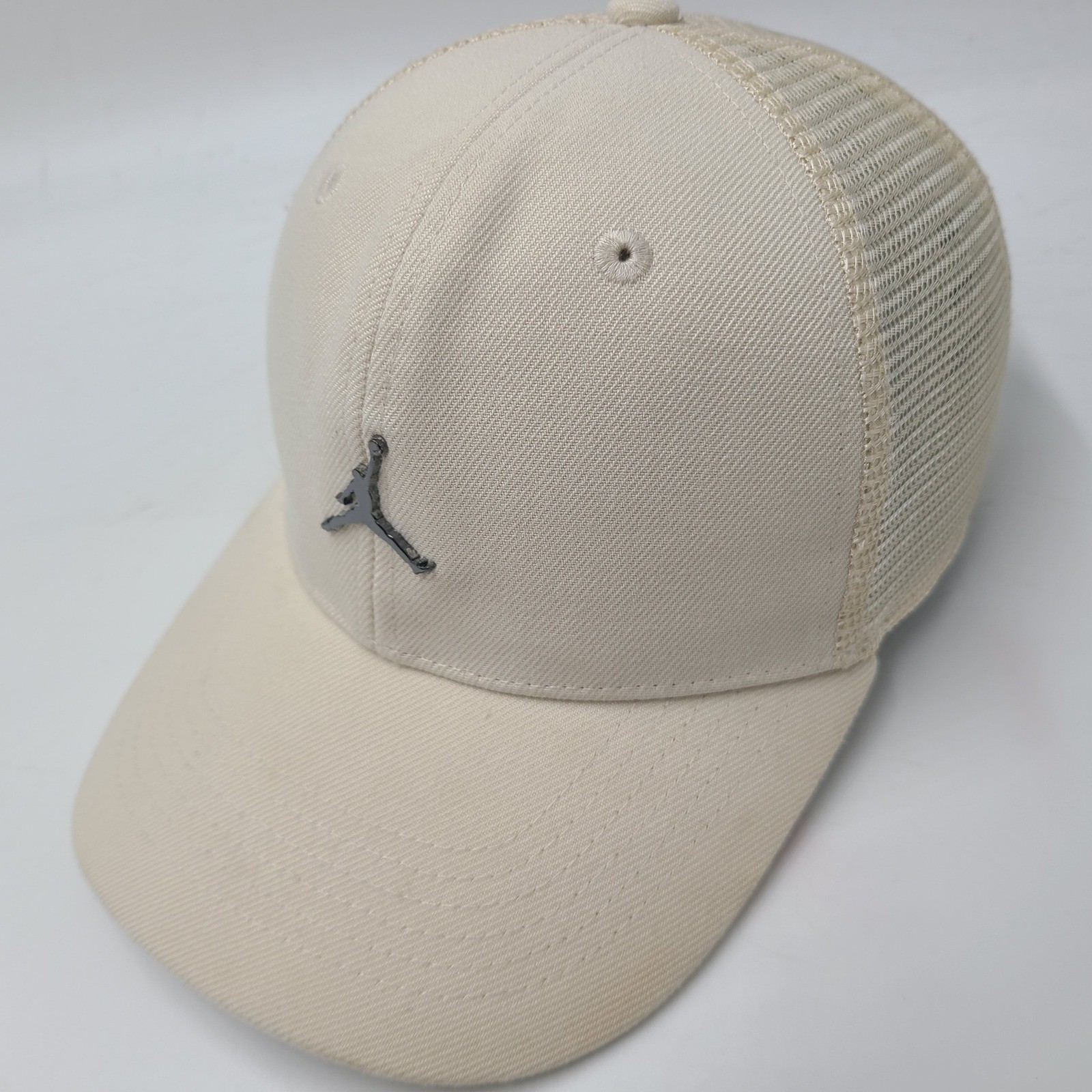 Kids Jordan Hat Snapback Trucker Mesh Beige Black Air Jumpman Metal Logo Boys